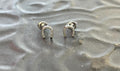 14K White Gold Diamond-Set Horseshoe Post Earrings