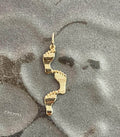 14K Yellow Gold Footprints Pendant