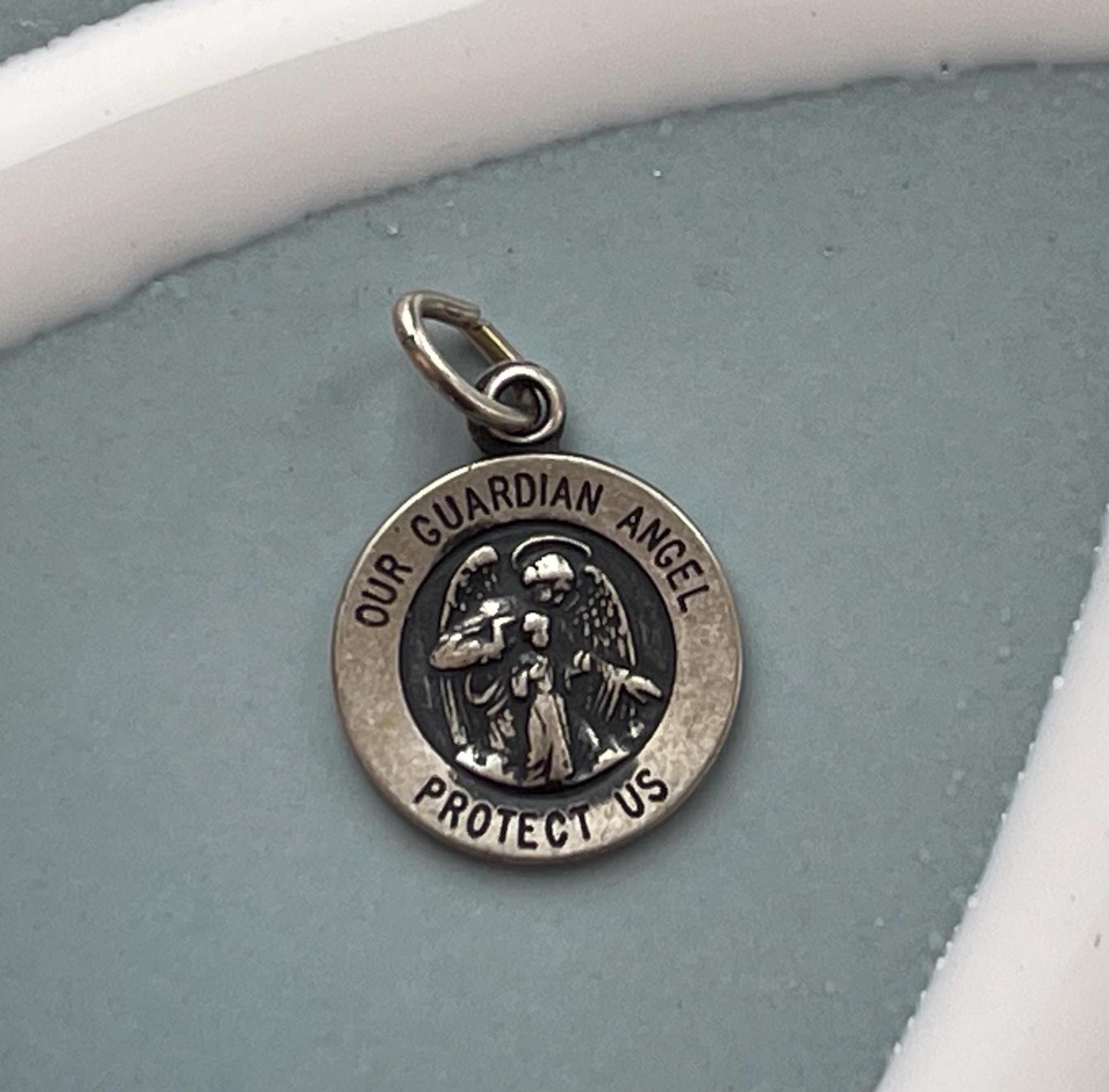 Sterling Silver 15 mm Our Guardian Angel Pendant