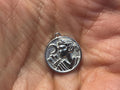 Sterling Silver 16.8x14.9 mm Artemis Round Pendant Dangle