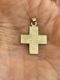 14K Yellow Gold Greek Cross Pendant 20.5 x 18 mm
