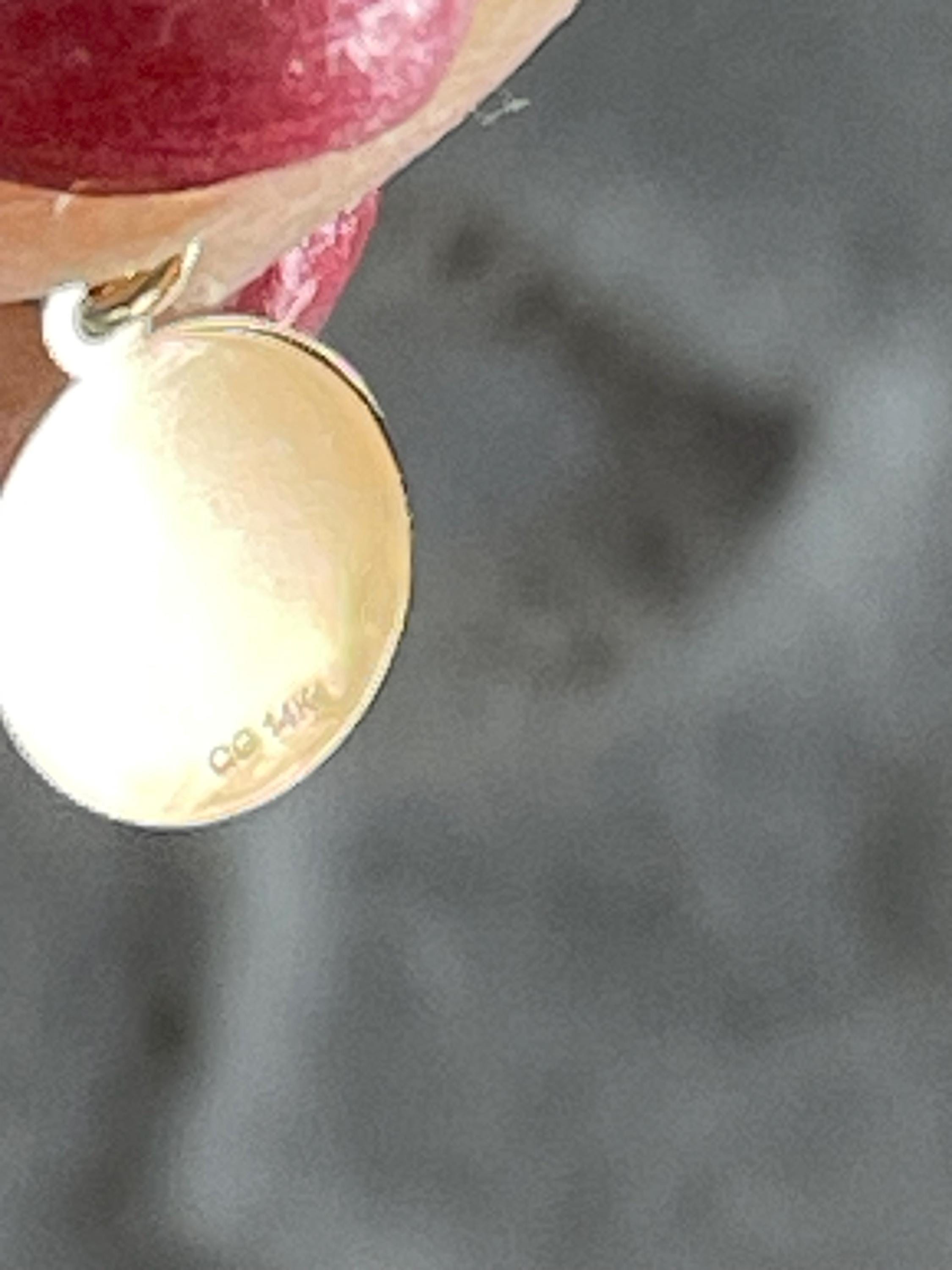 14K Yellow Gold Round Holy Communion Pendant Charm