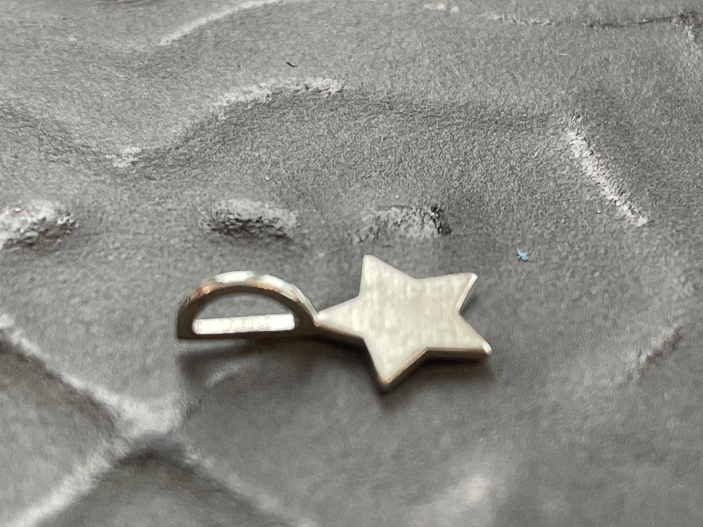 Sterling Silver Star Charm Pendant-Engravable
