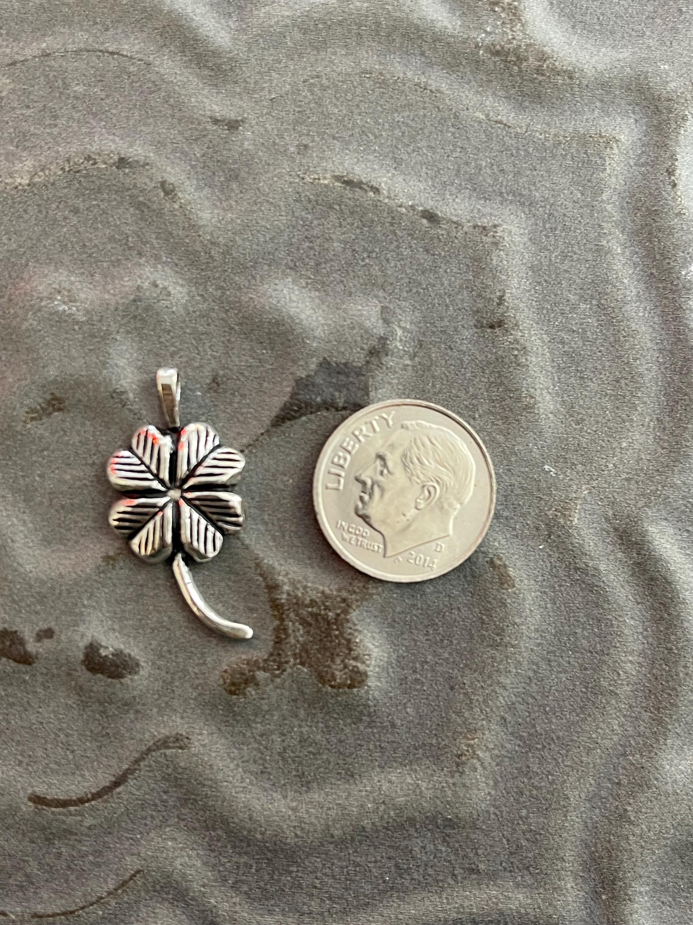 Sterling Silver Polished Textured Clover Chain Slide