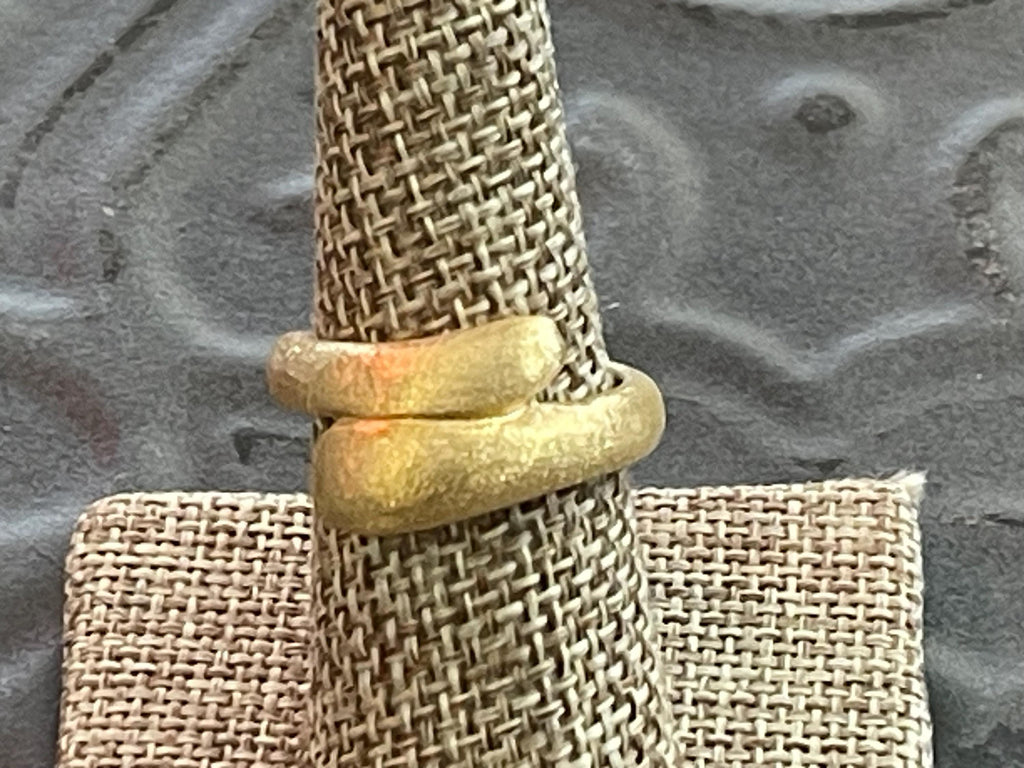 Sterling Silver Gold-tone Satin Ring