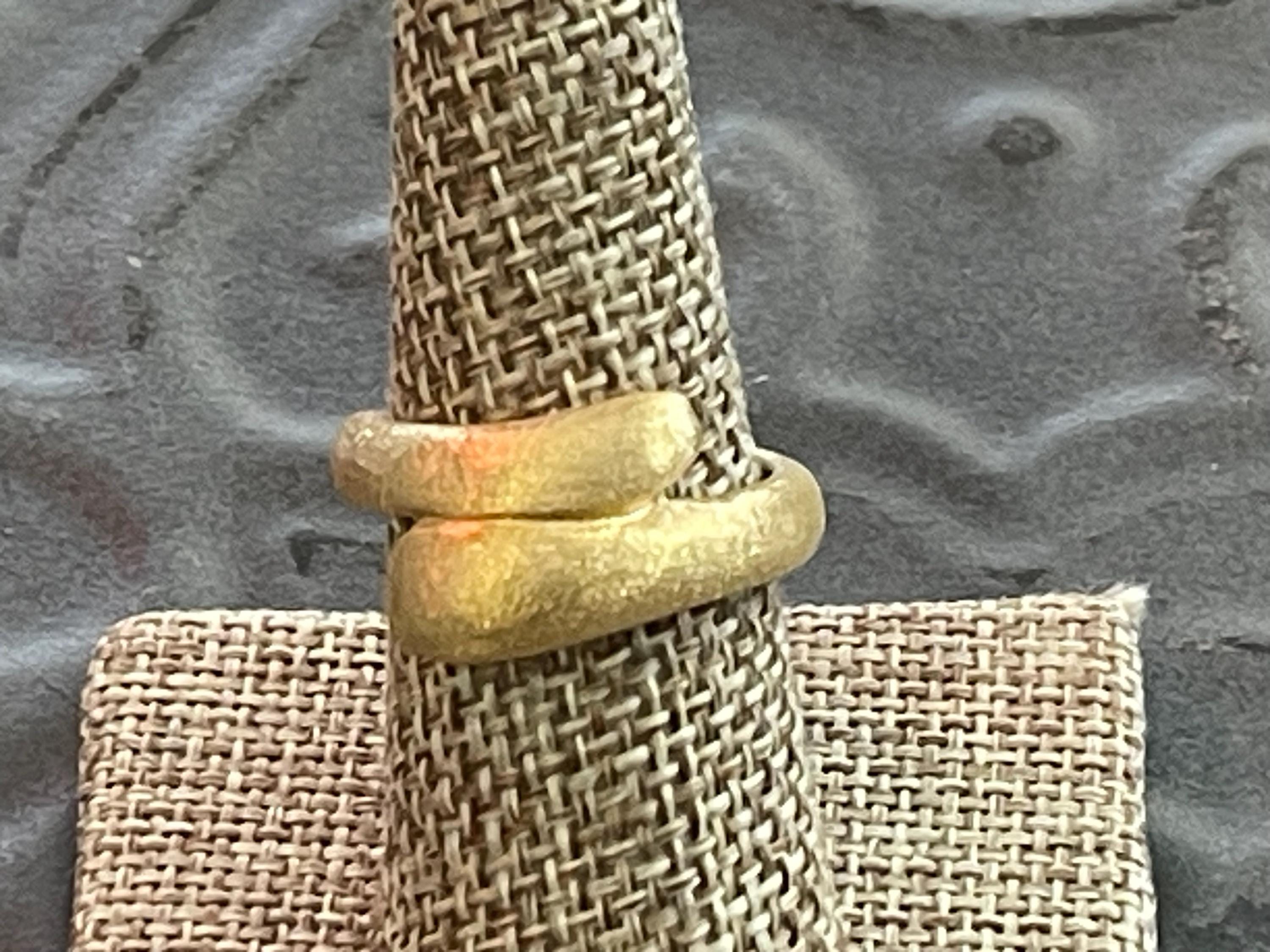 Sterling Silver Gold-tone Satin Ring