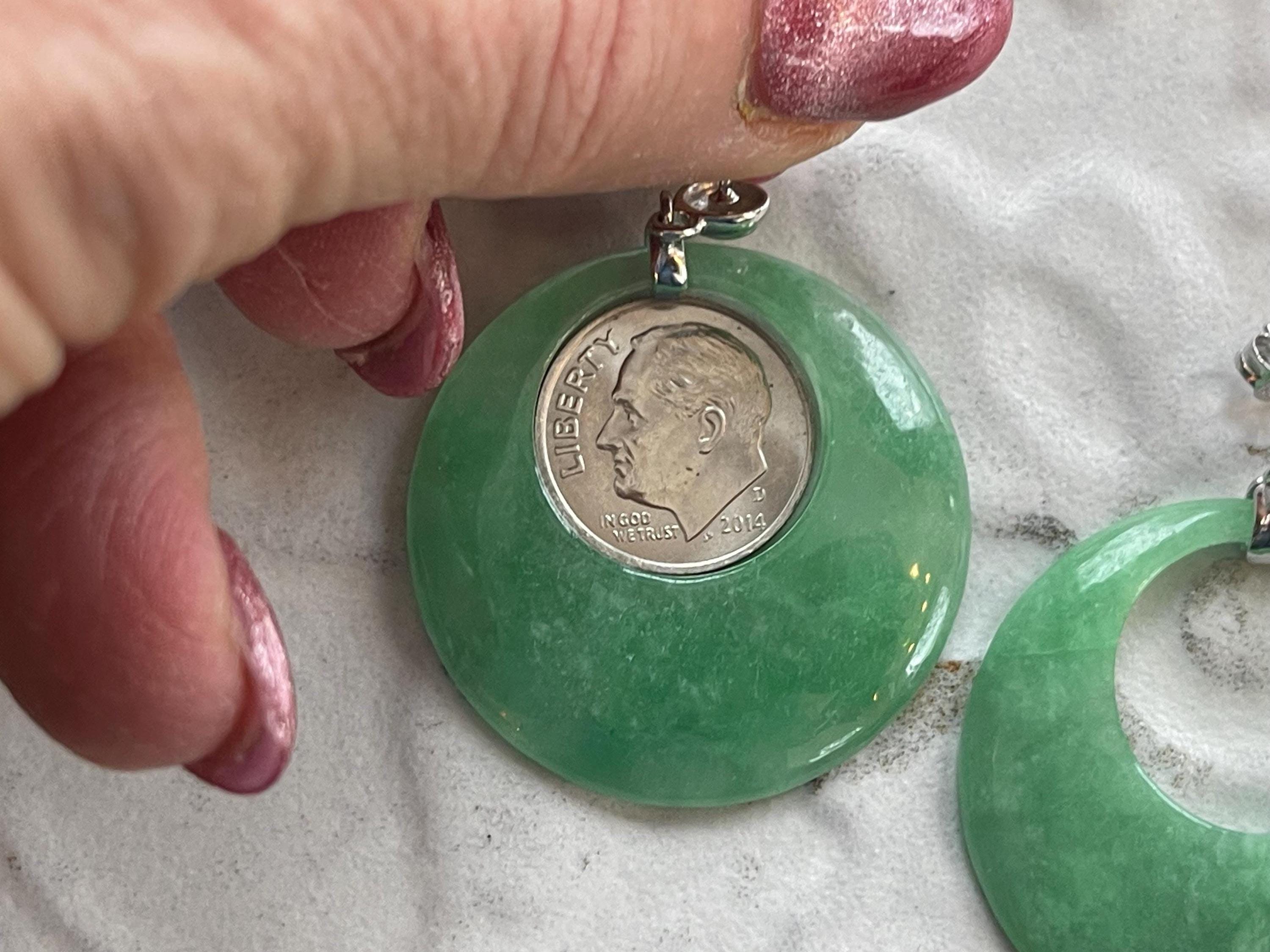 Sterling Silver Polished Jade Circle Post Earrings