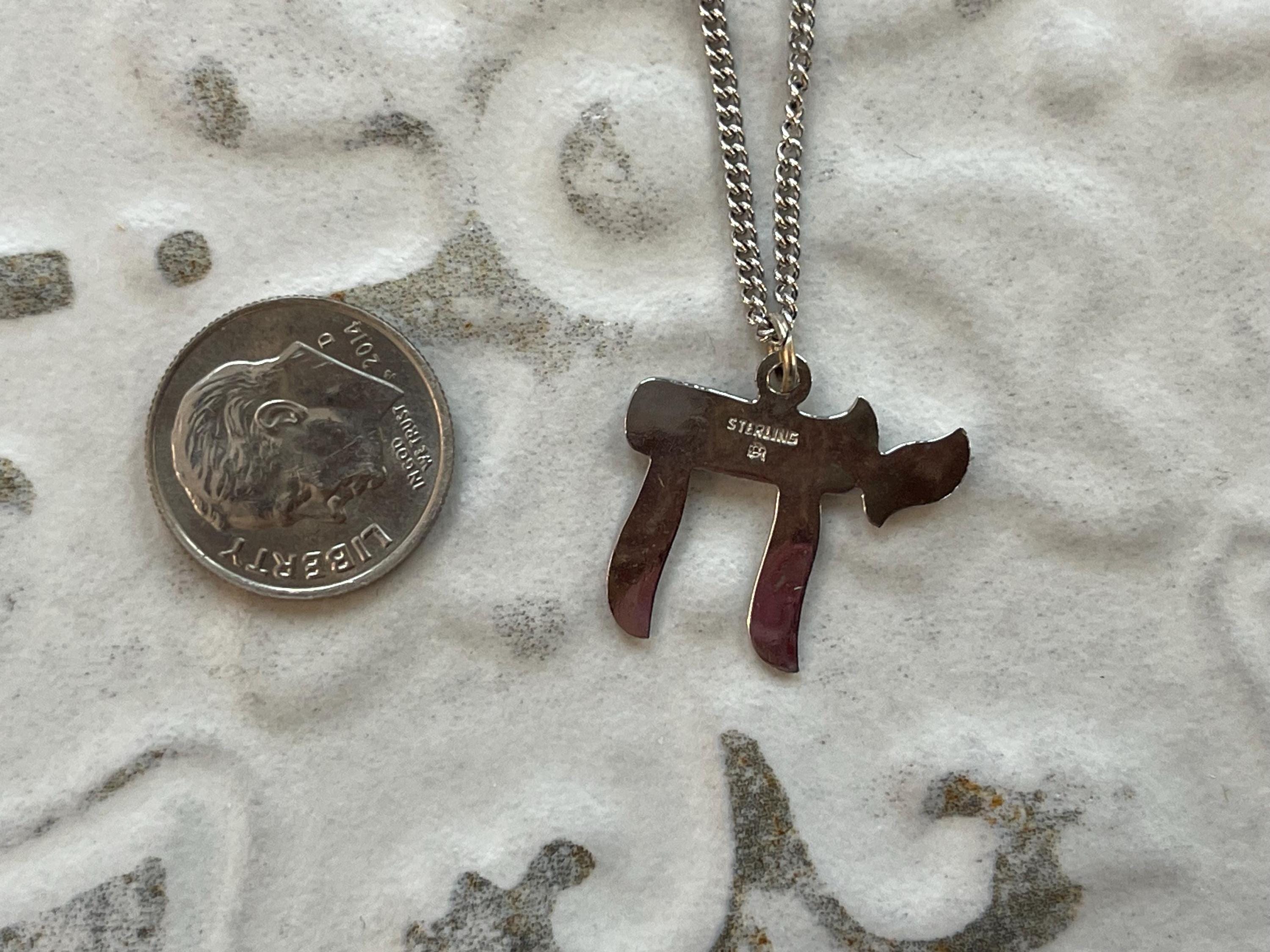 Sterling Silver Chai Pendant 18" Necklace Polished