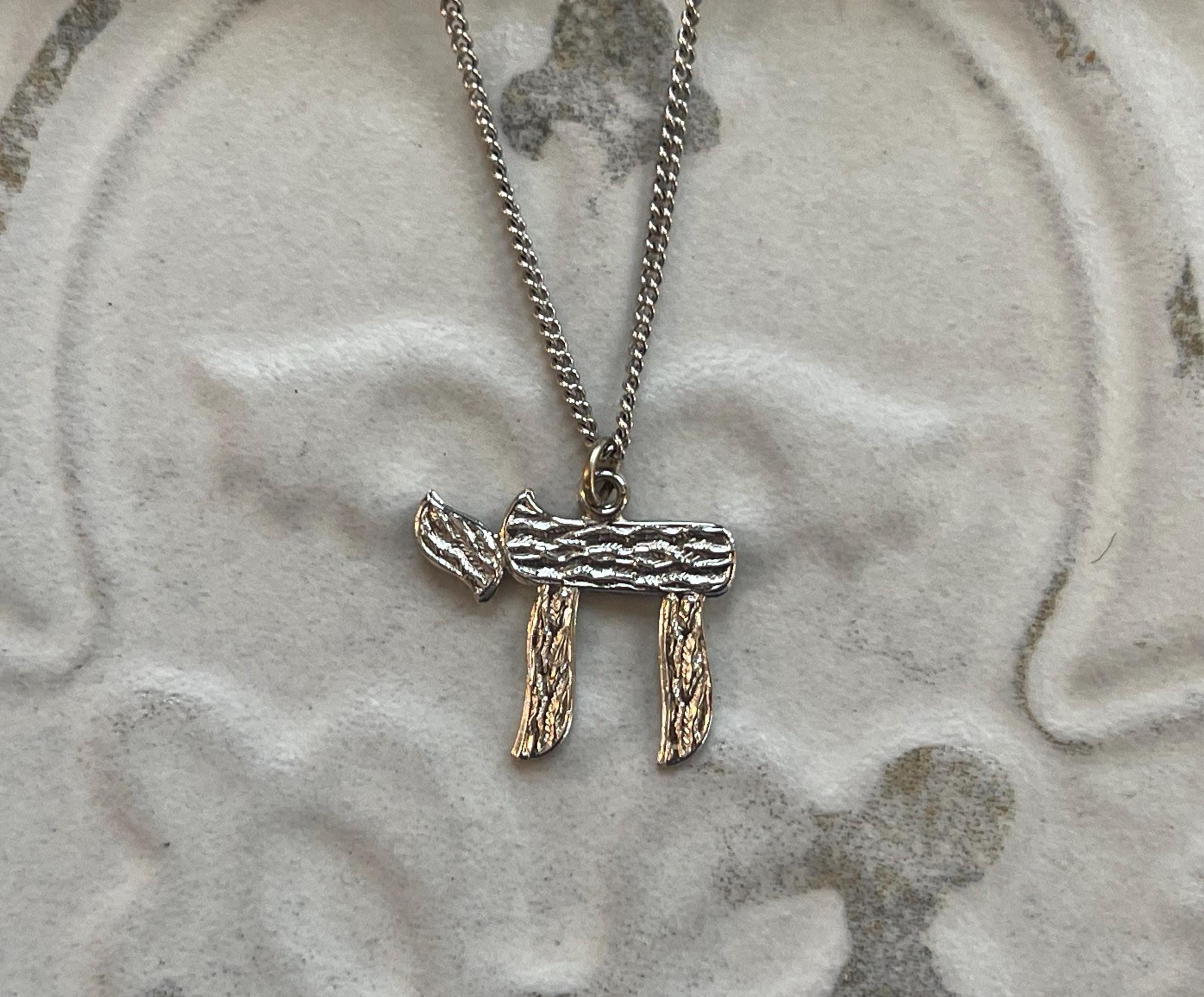 Sterling Silver Chai Pendant 18" Necklace Polished