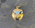 14K Yellow Gold Pot of Gold with Clover Charm Pendant
