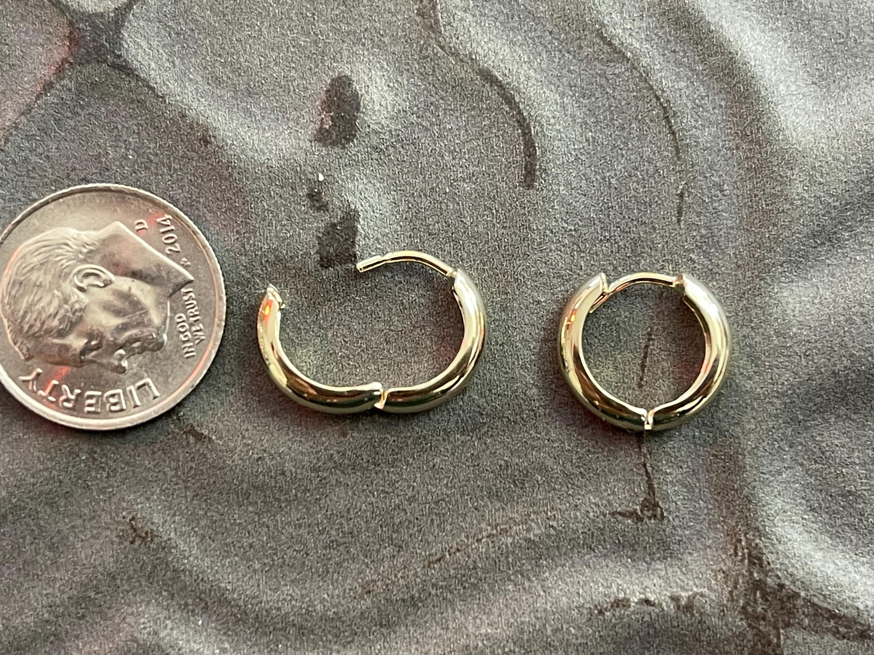 10k Gold Polished Hinged Hoop Earrings