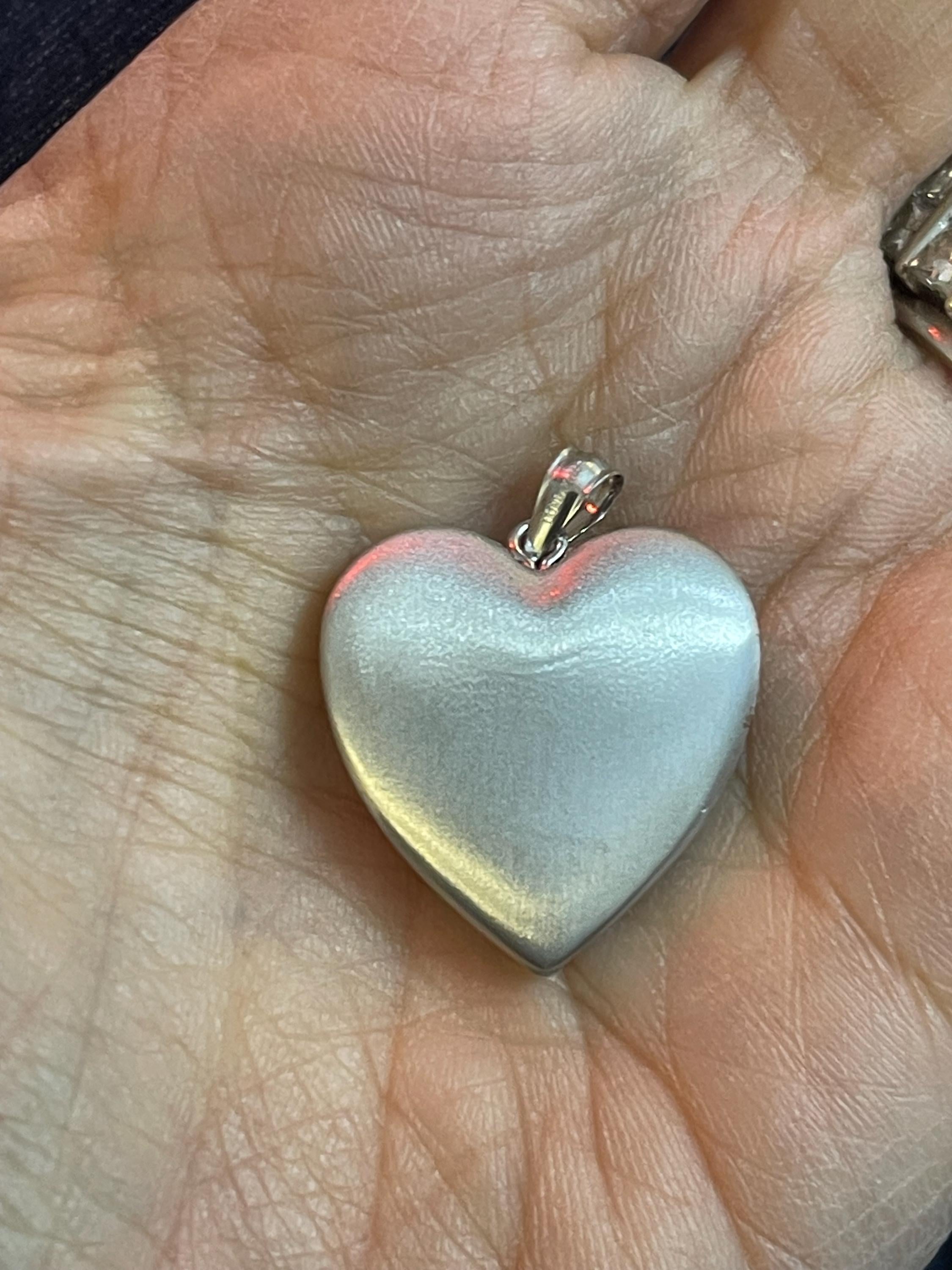 Sterling Silver Rhodium-plated Pink Ribbon Heart Locket