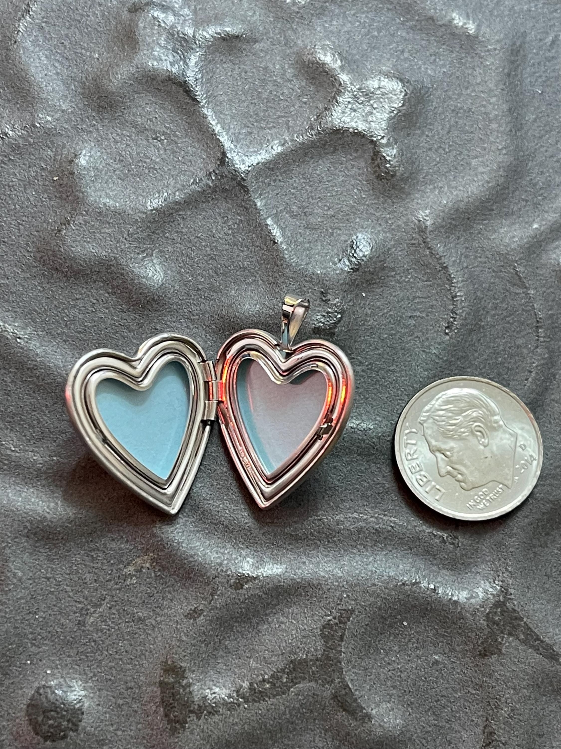 Sterling Silver Rhodium-plated Pink Ribbon Love Heart Locket