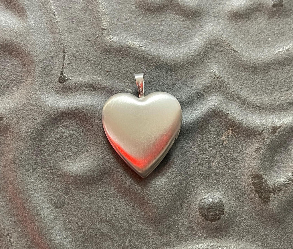 Sterling Silver Rhodium-plated Pink Ribbon Love Heart Locket