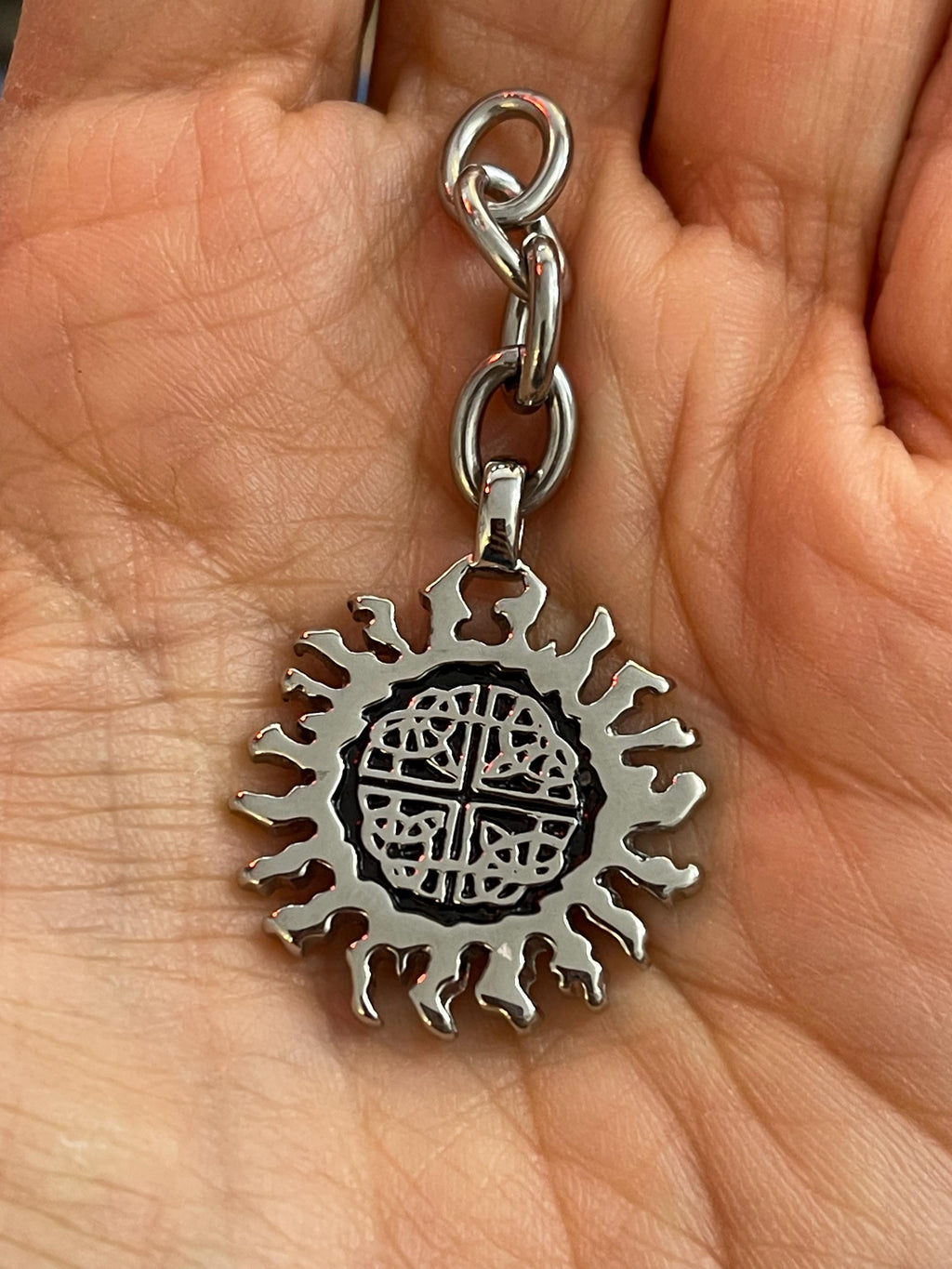 Stainless Steel Celtic Sun Charm Pendant
