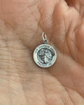 Sterling Silver 12 mm Guardian Angel Medal Pendant Charm