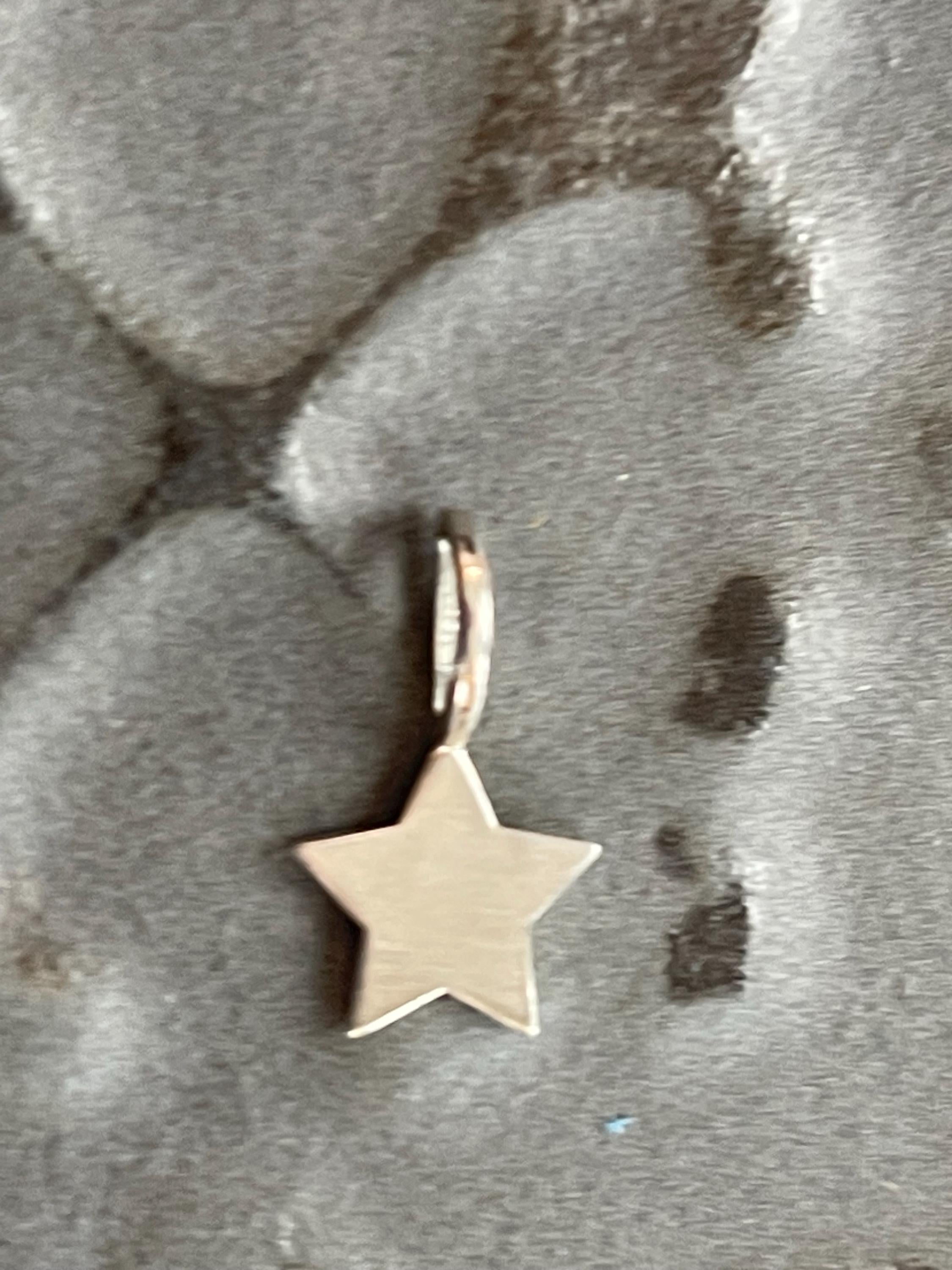Sterling Silver Star Charm Pendant-Engravable