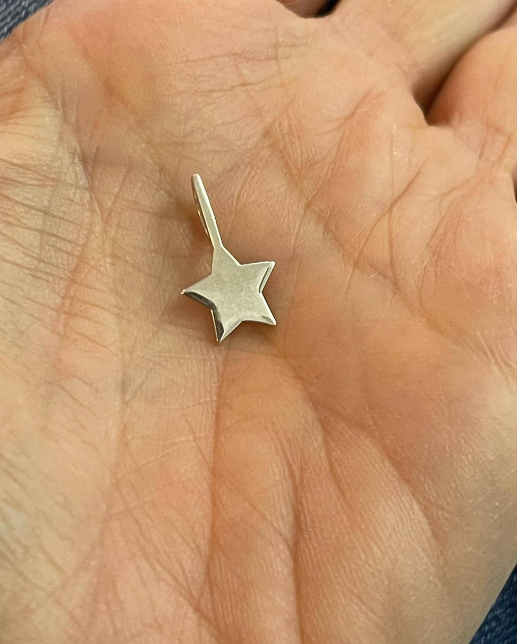 Sterling Silver Star Charm Pendant-Engravable