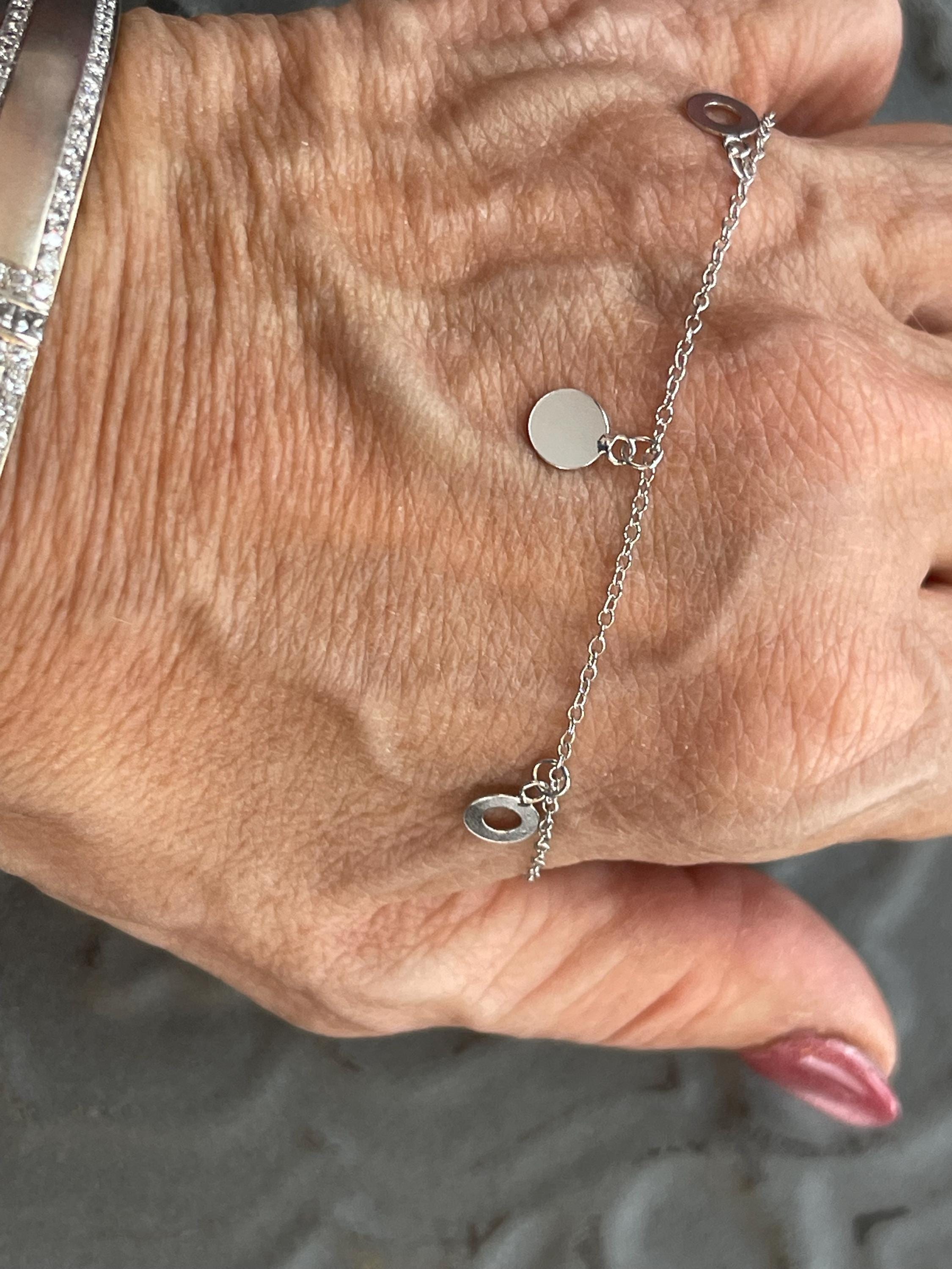 Sterling Silver Polished Circle Ankle Bracelet