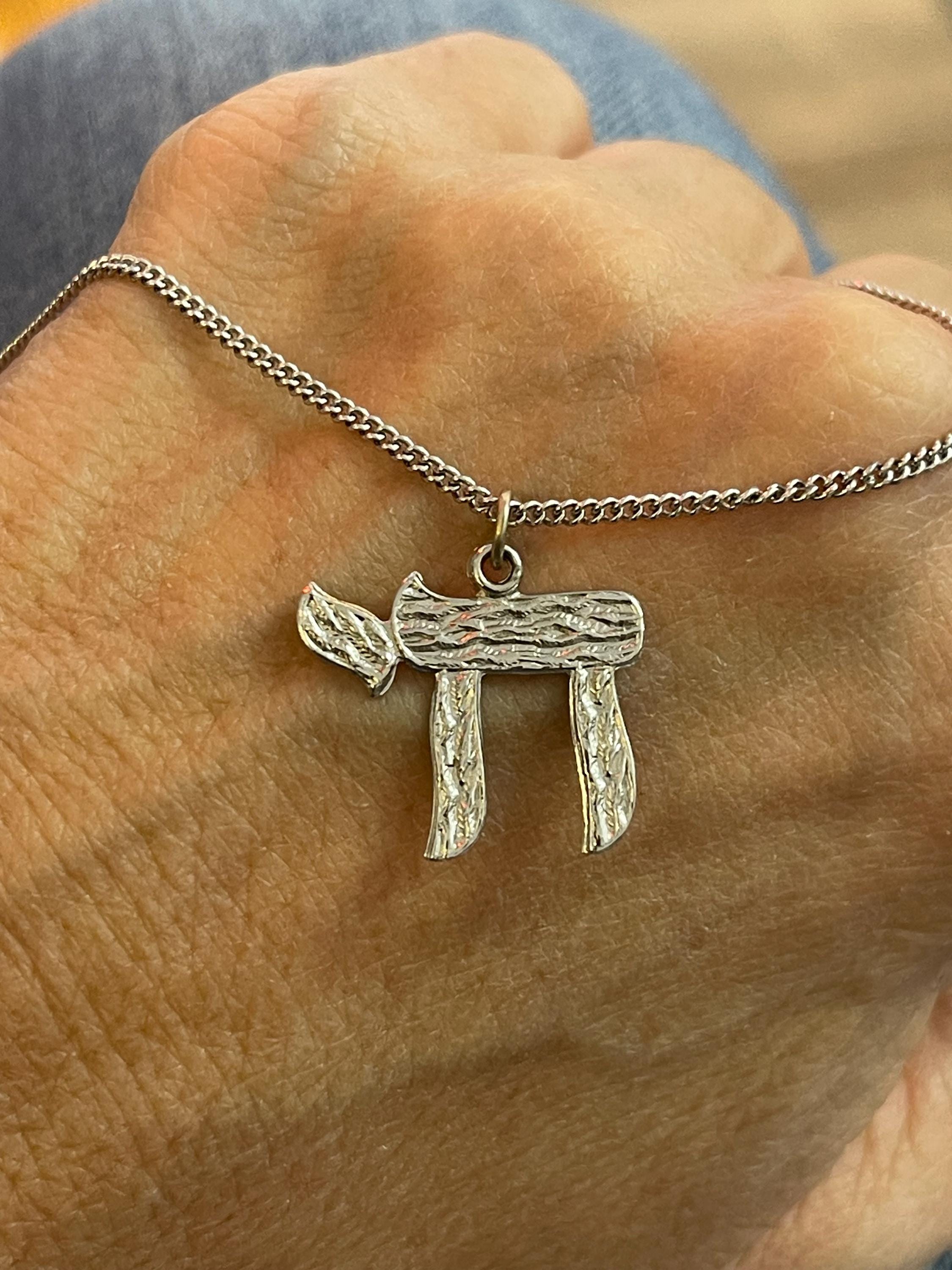 Sterling Silver Chai Pendant 18" Necklace Polished