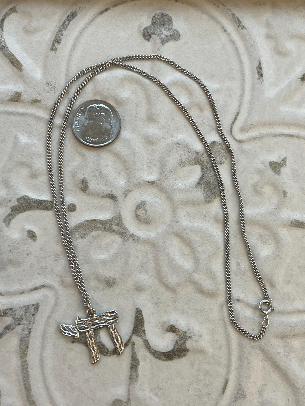 Sterling Silver Chai Pendant 18" Necklace Polished