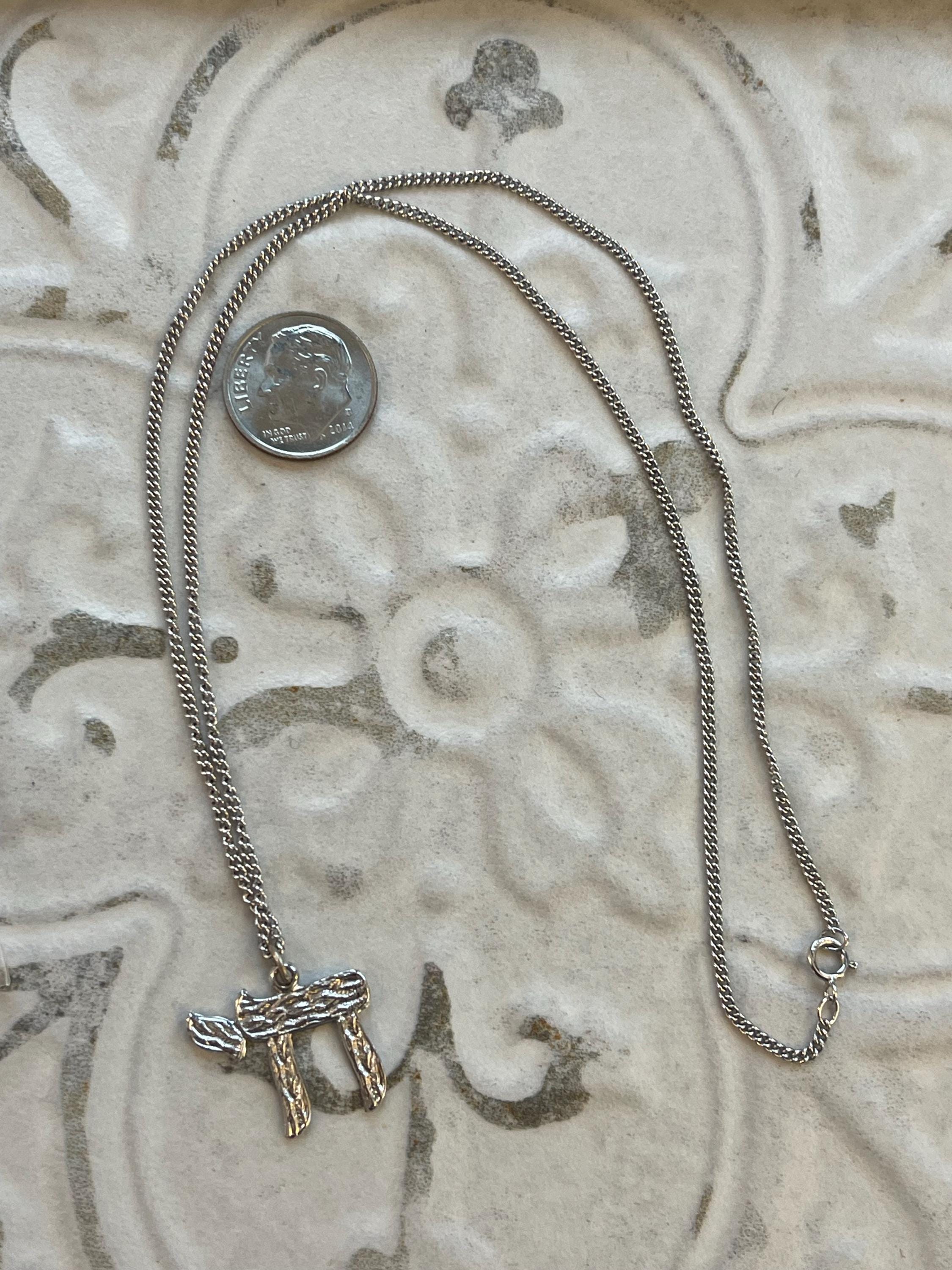 Sterling Silver Chai Pendant 18" Necklace Polished