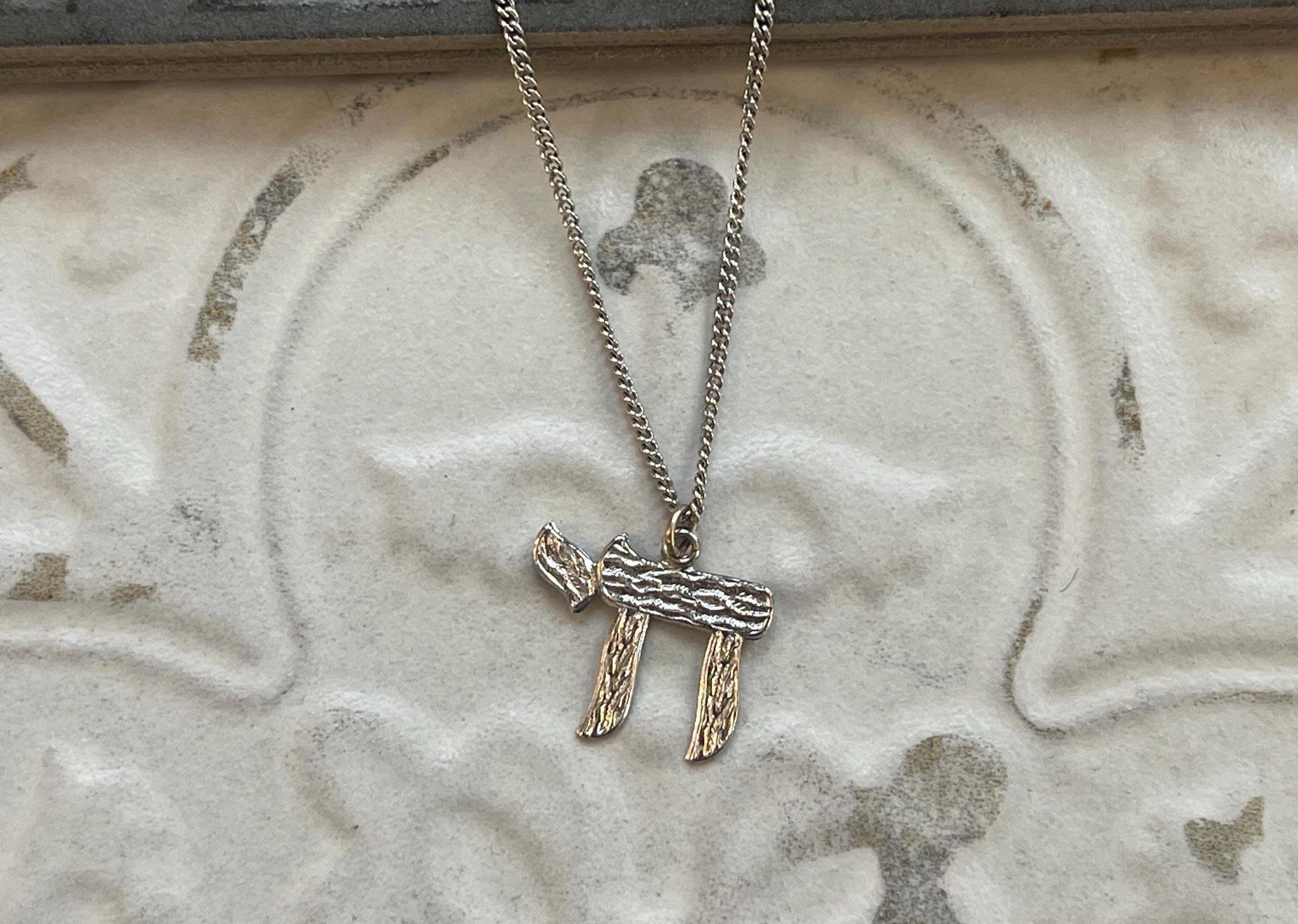 Sterling Silver Chai Pendant 18" Necklace Polished