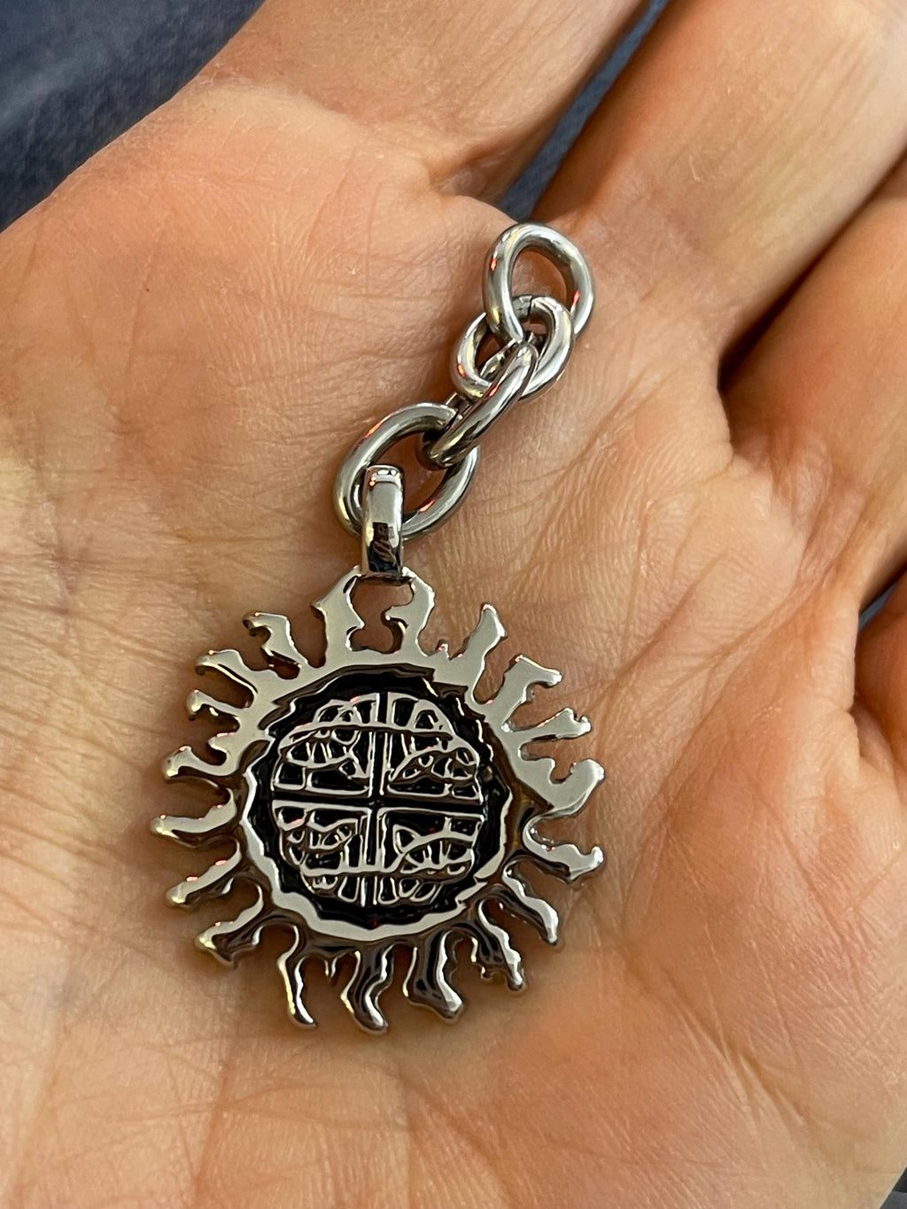 Stainless Steel Celtic Sun Charm Pendant