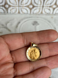 14K Polished and Satin Hollow Spanish Santa Ana Medal