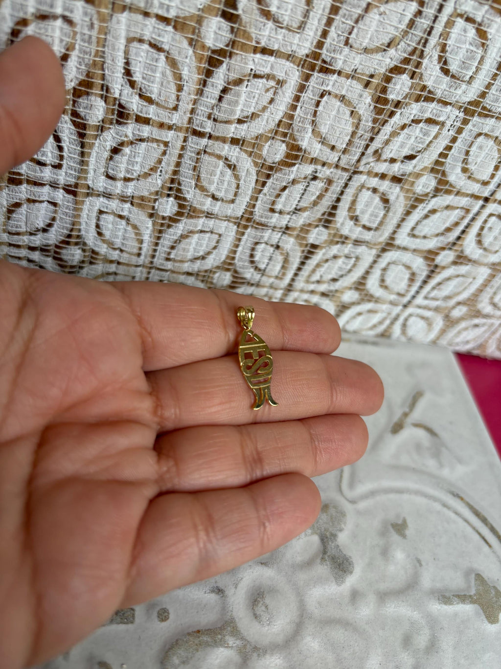 10k Gold Jesus Fish Pendant