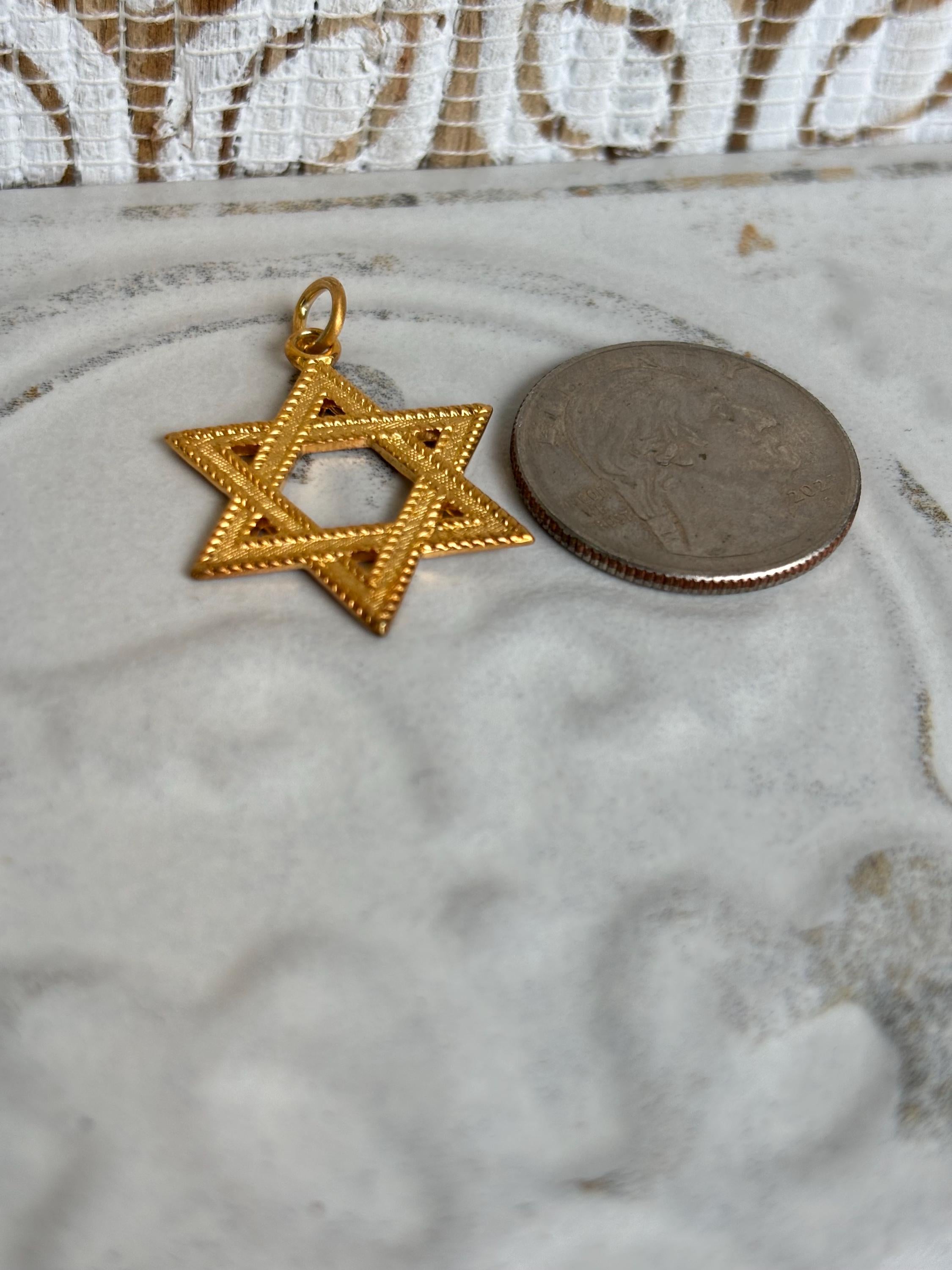 24k Gold-plated Sterling Silver Star of David Pendant