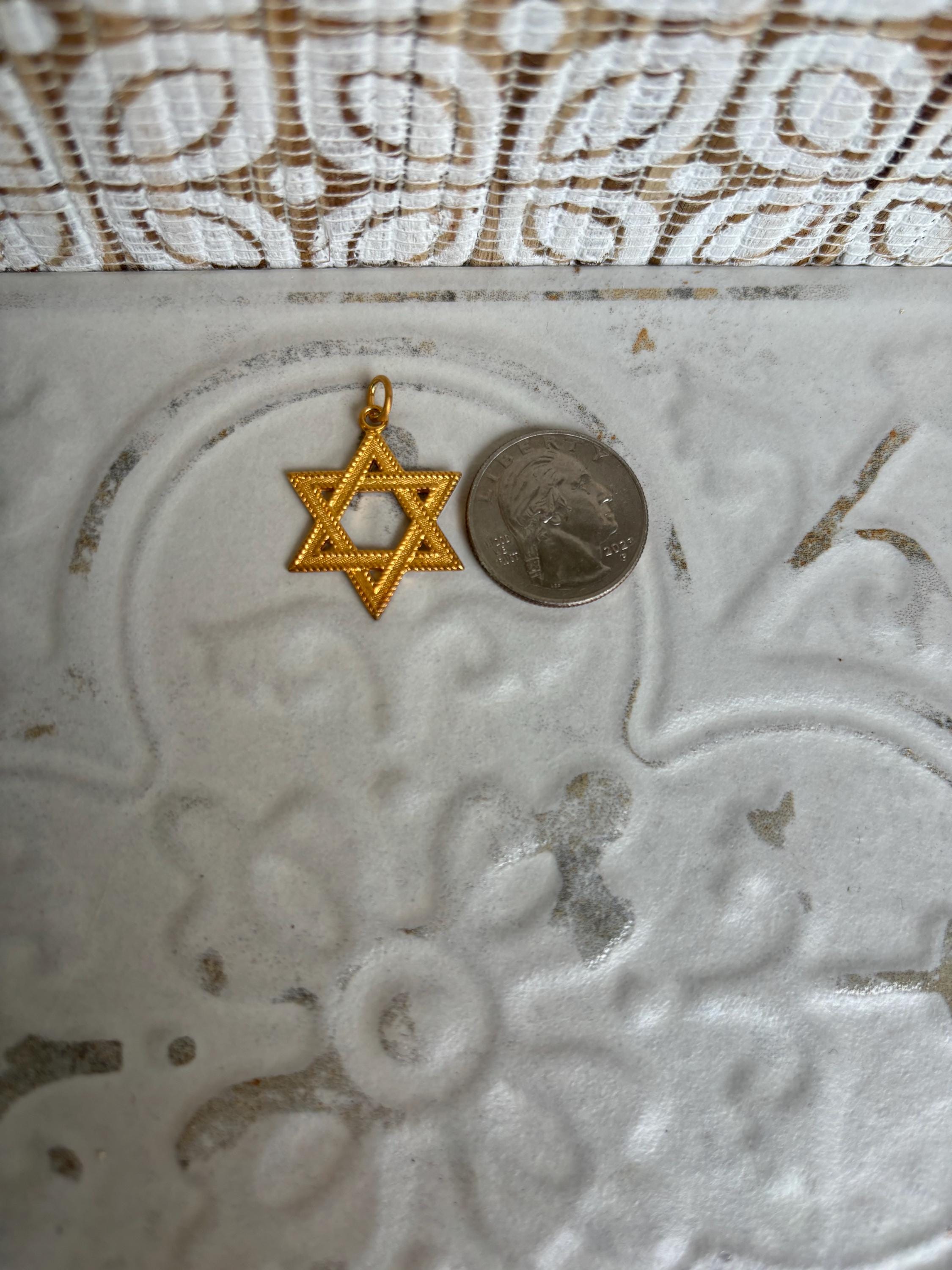 24k Gold-plated Sterling Silver Star of David Pendant