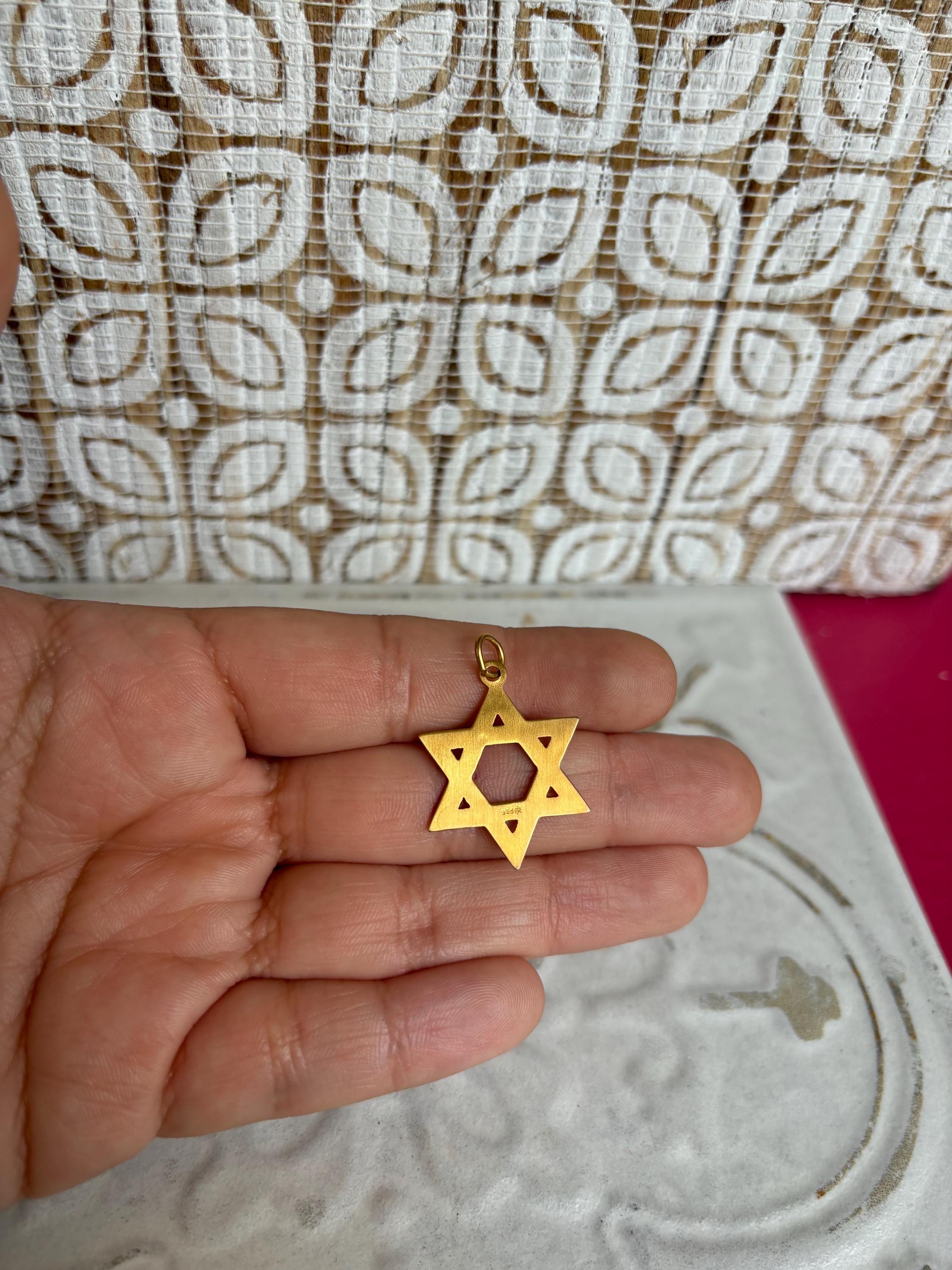 24k Gold-plated Sterling Silver Star of David Pendant