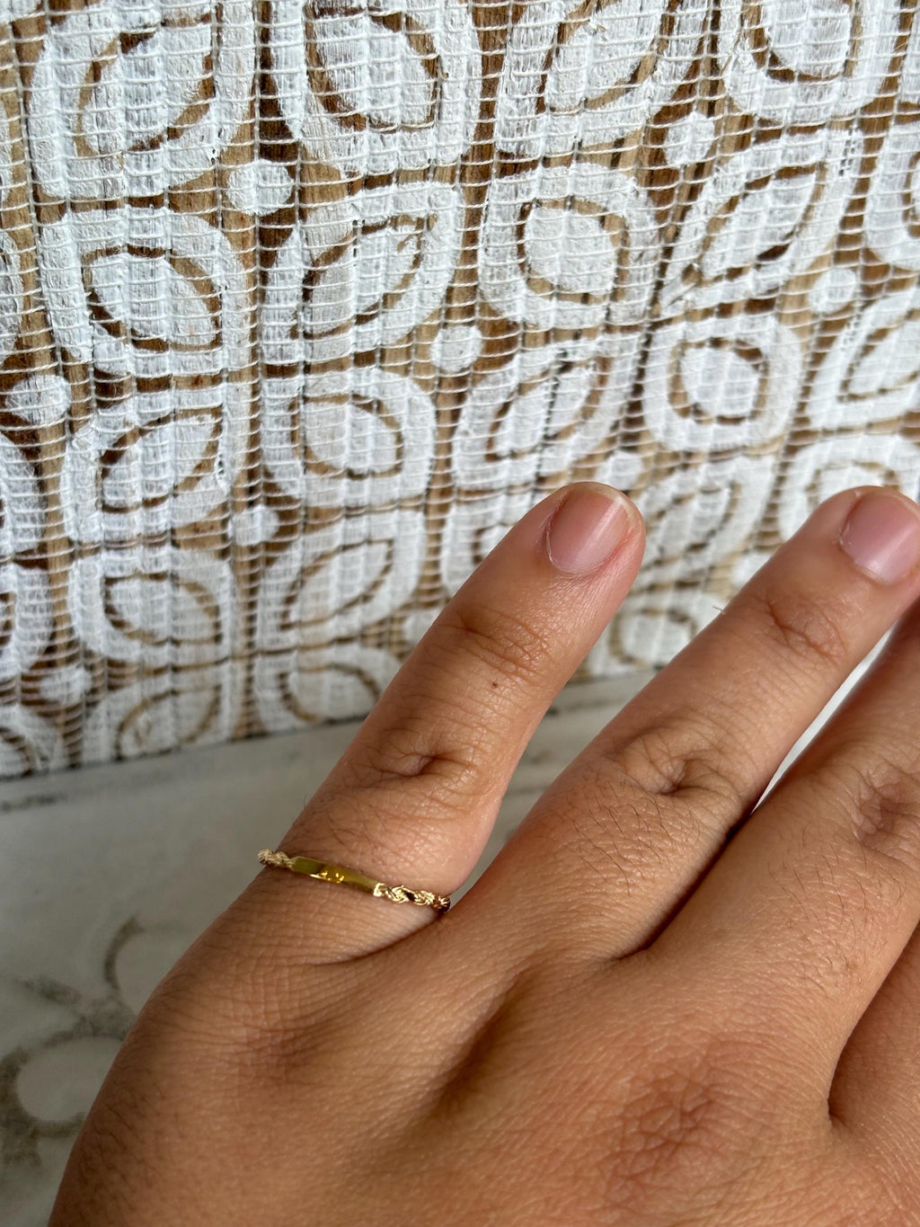 14k Twisted Rope Ring with Flat Detail