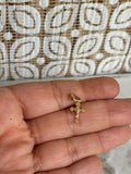 14K Mini Crucifix with Fancy Detail Charm
