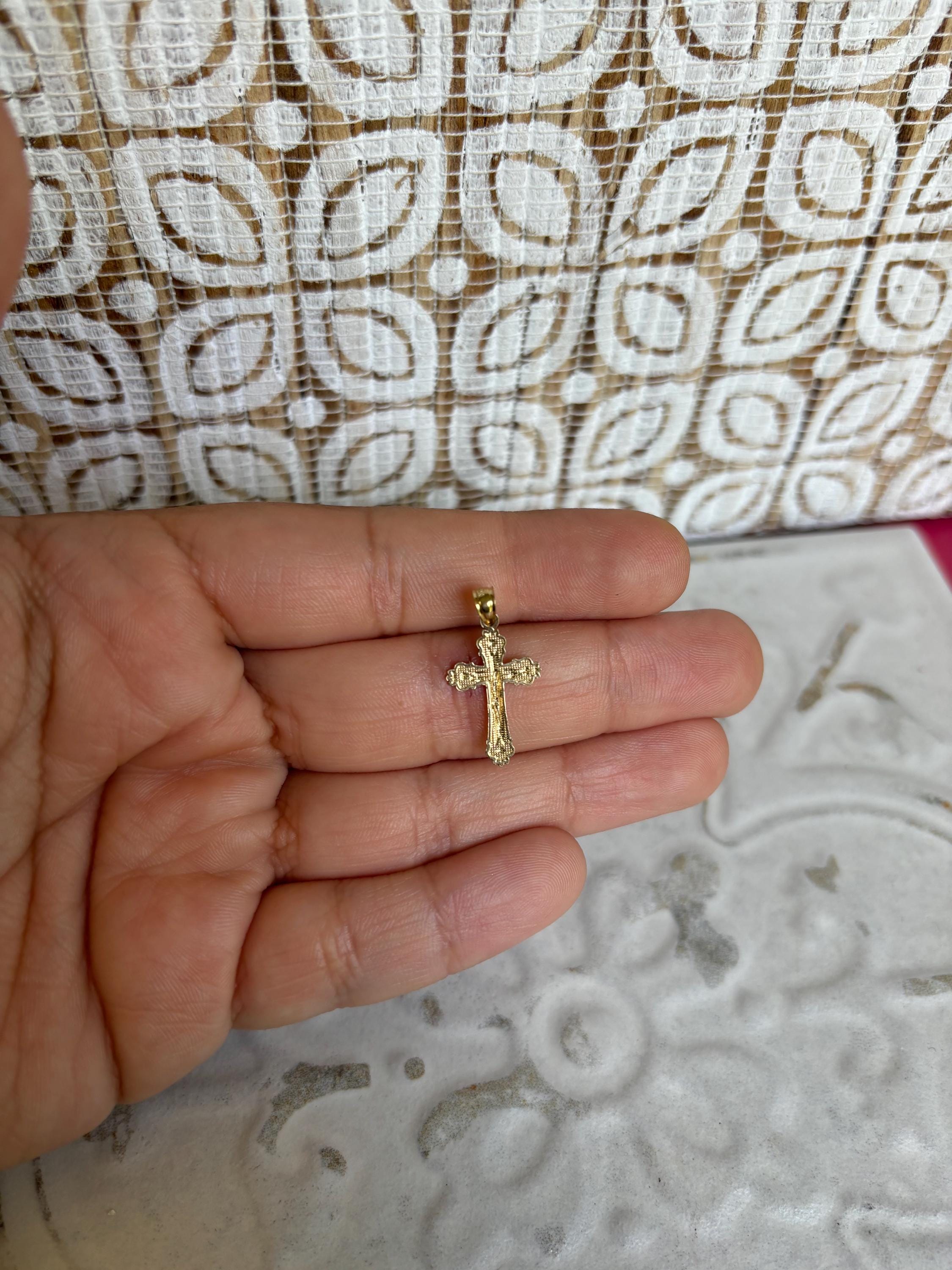 14k Small Crucifix Charm