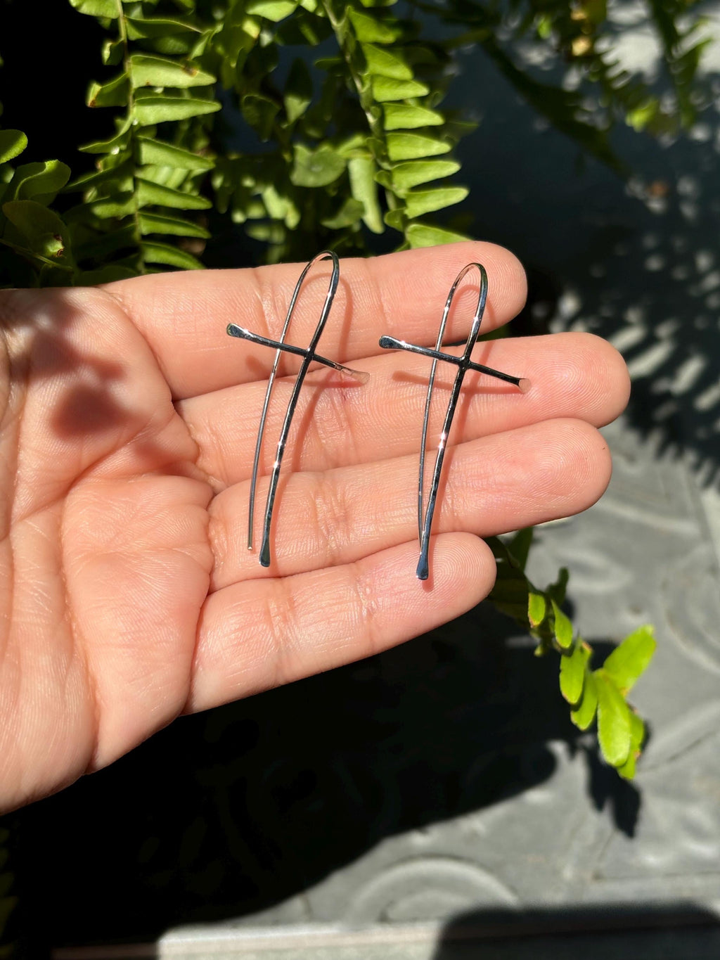 Wired Cross Earrings