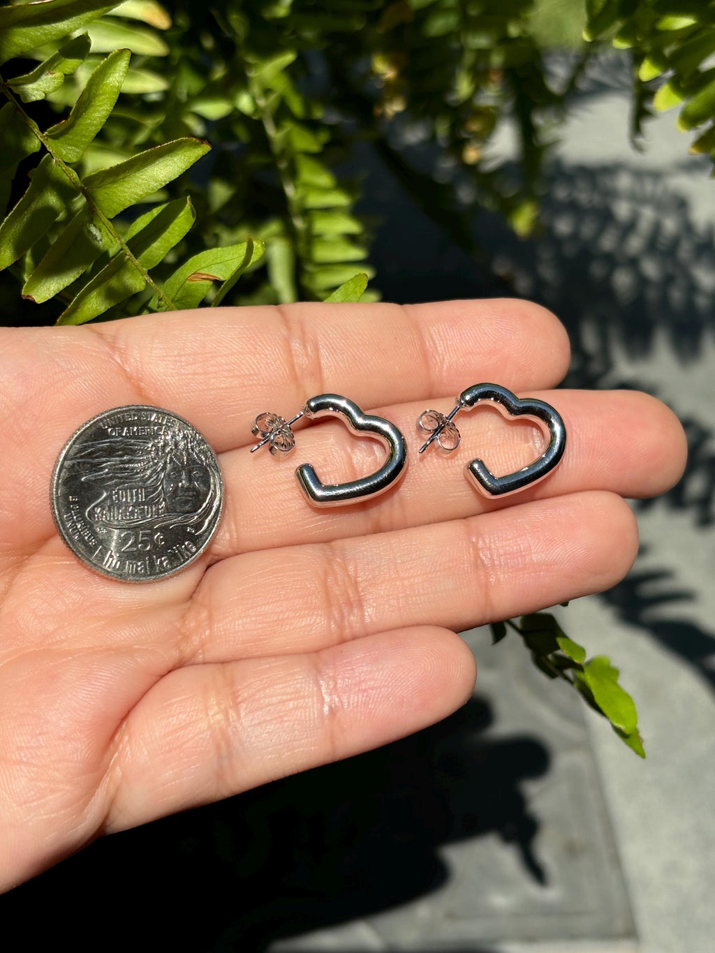 Sterling Silver Bubble Open Heart Earrings