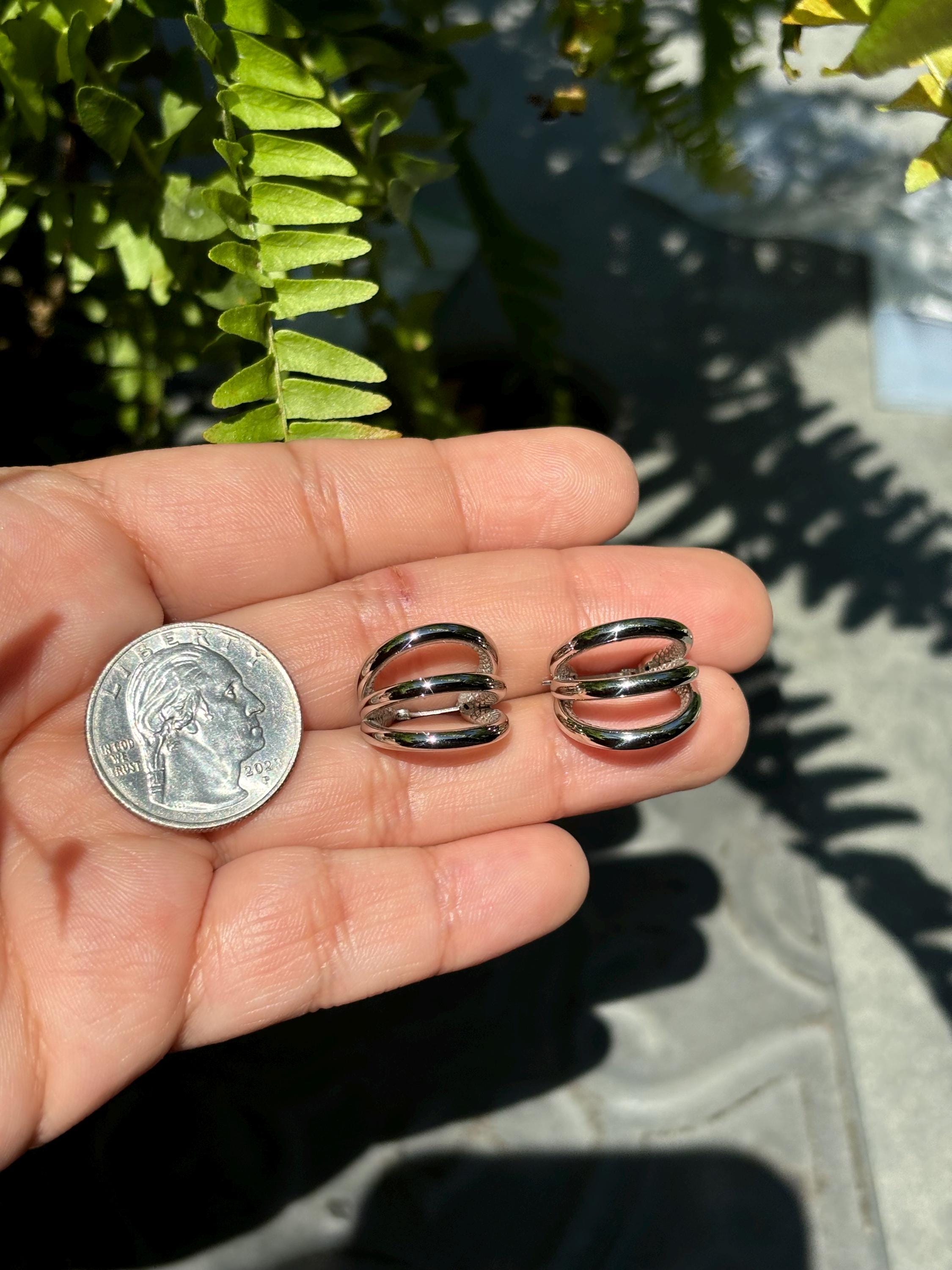 Sterling Silver Small Tube Cage Earrings