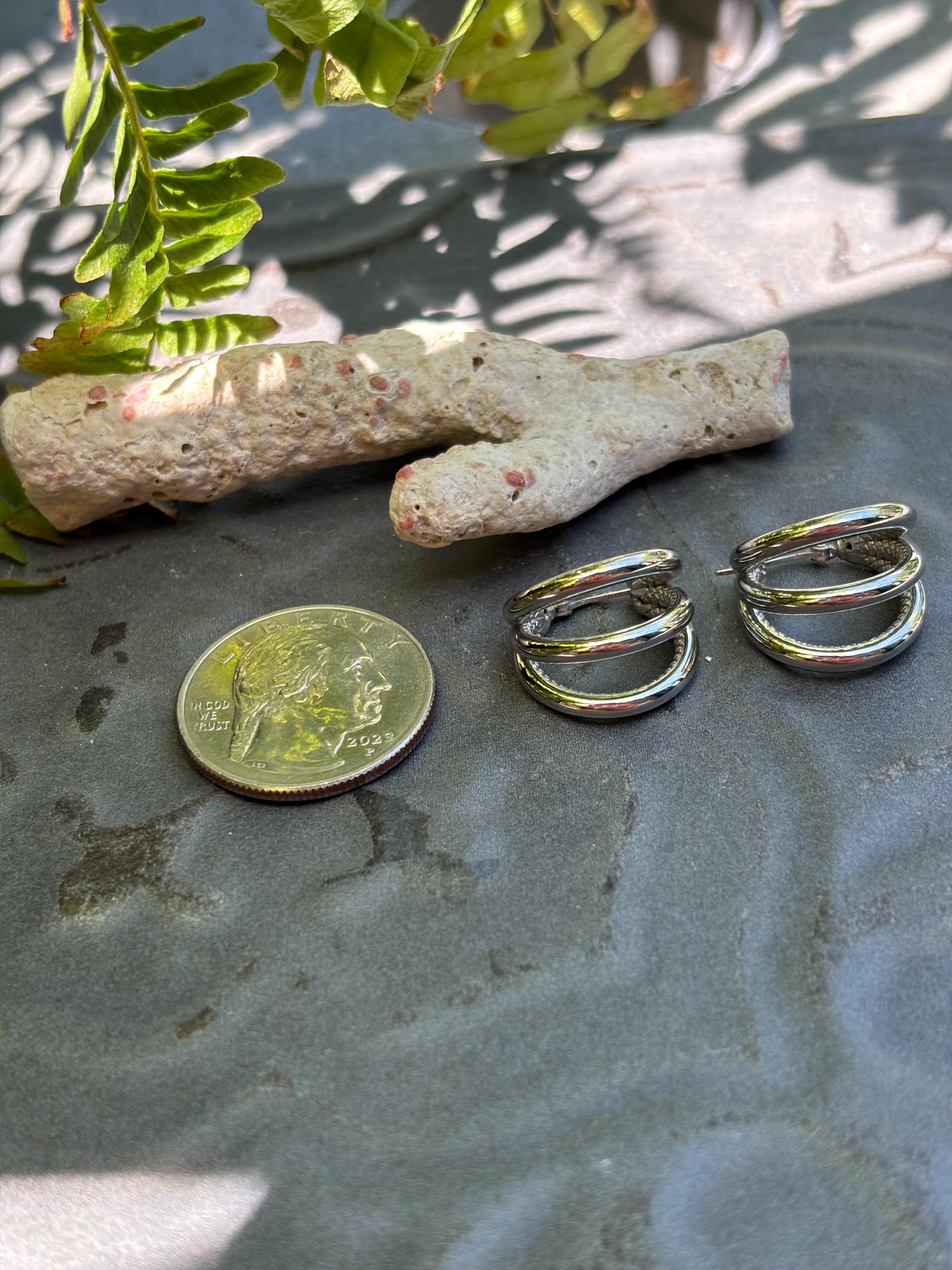 Sterling Silver Small Tube Cage Earrings