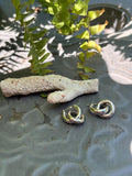 Sterling Silver Chubby Donut Drop Hoop Earrings