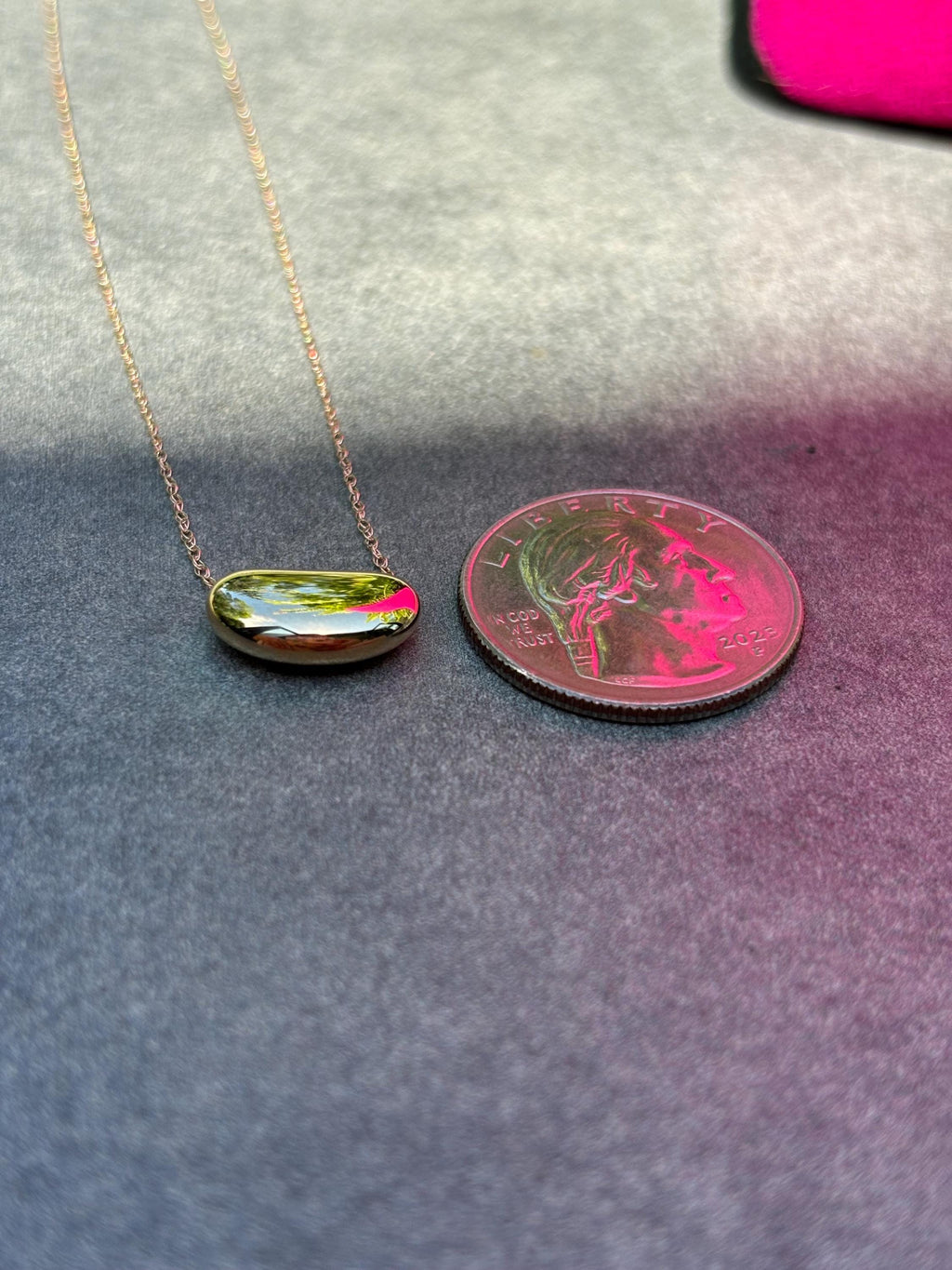14K Gold Bean Necklace