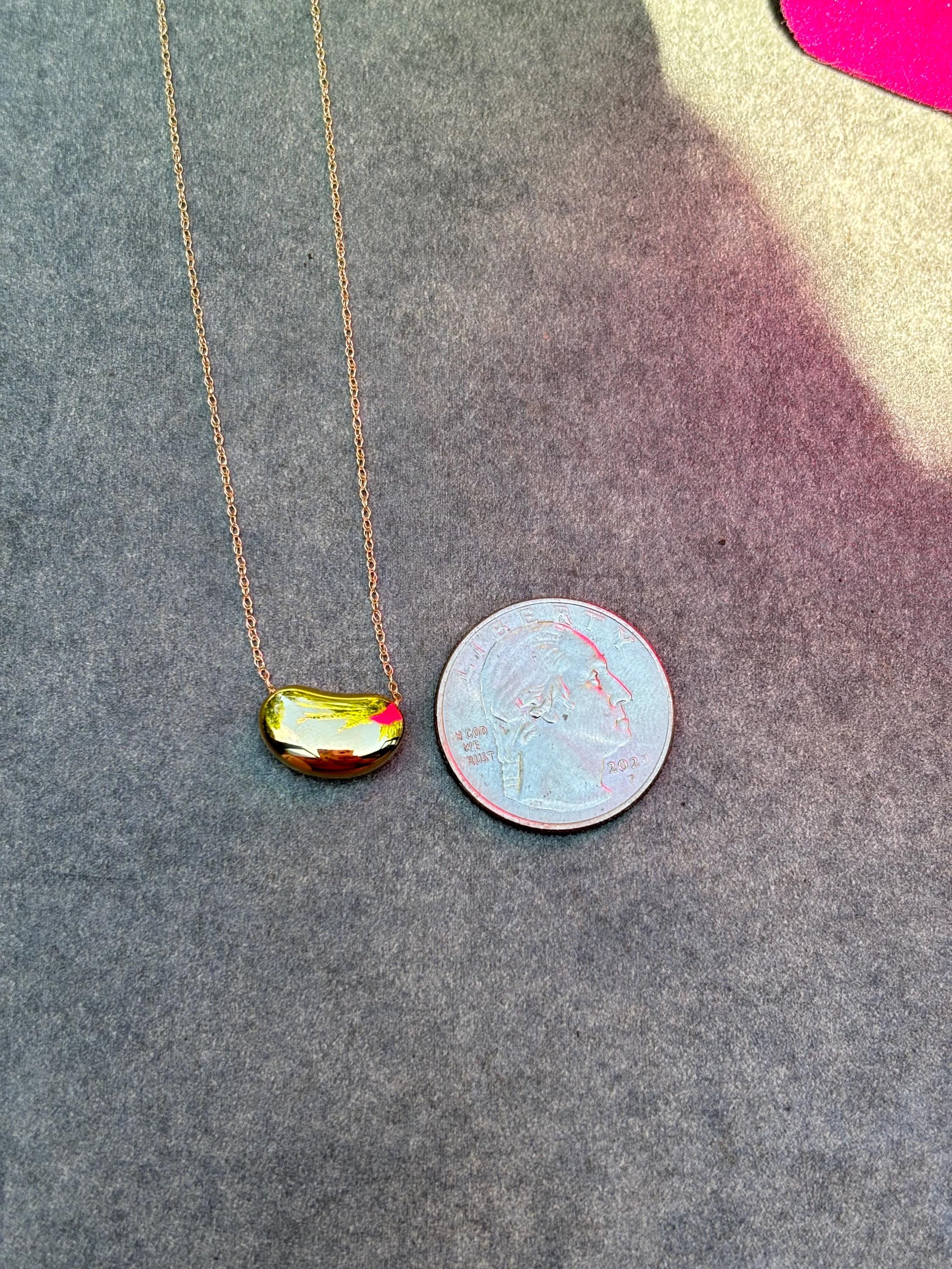 14K Gold Bean Necklace