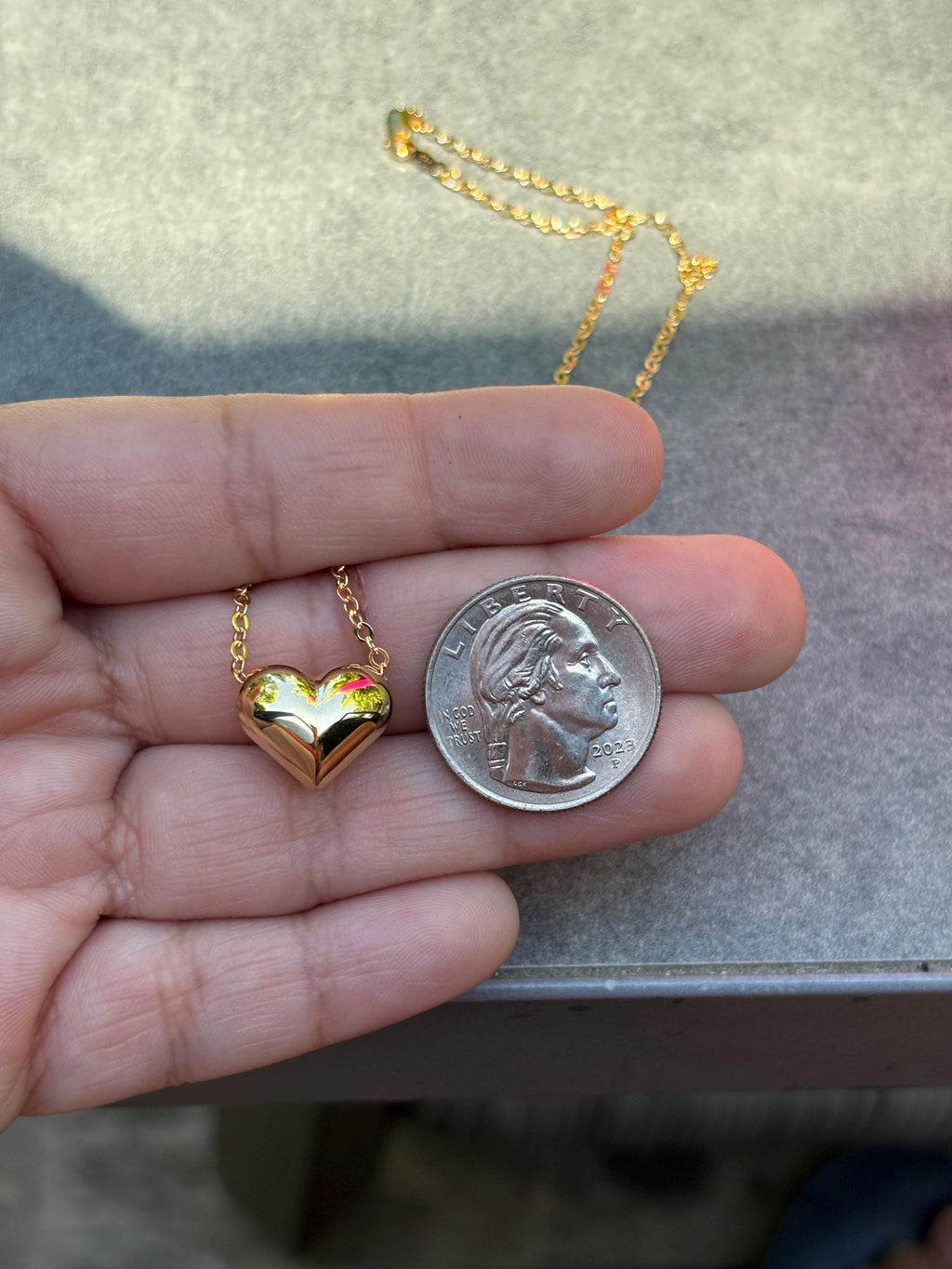 Sterling Silver with Gold Finish Bubble Heart Necklace