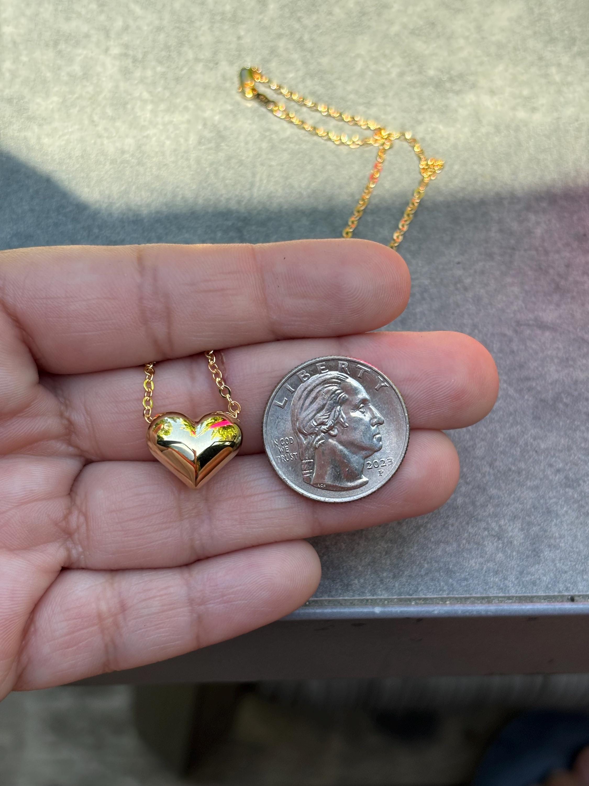 Sterling Silver with Gold Finish Bubble Heart Necklace
