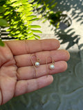 14K Yellow Gold-White Freshwater Pearl Earrings