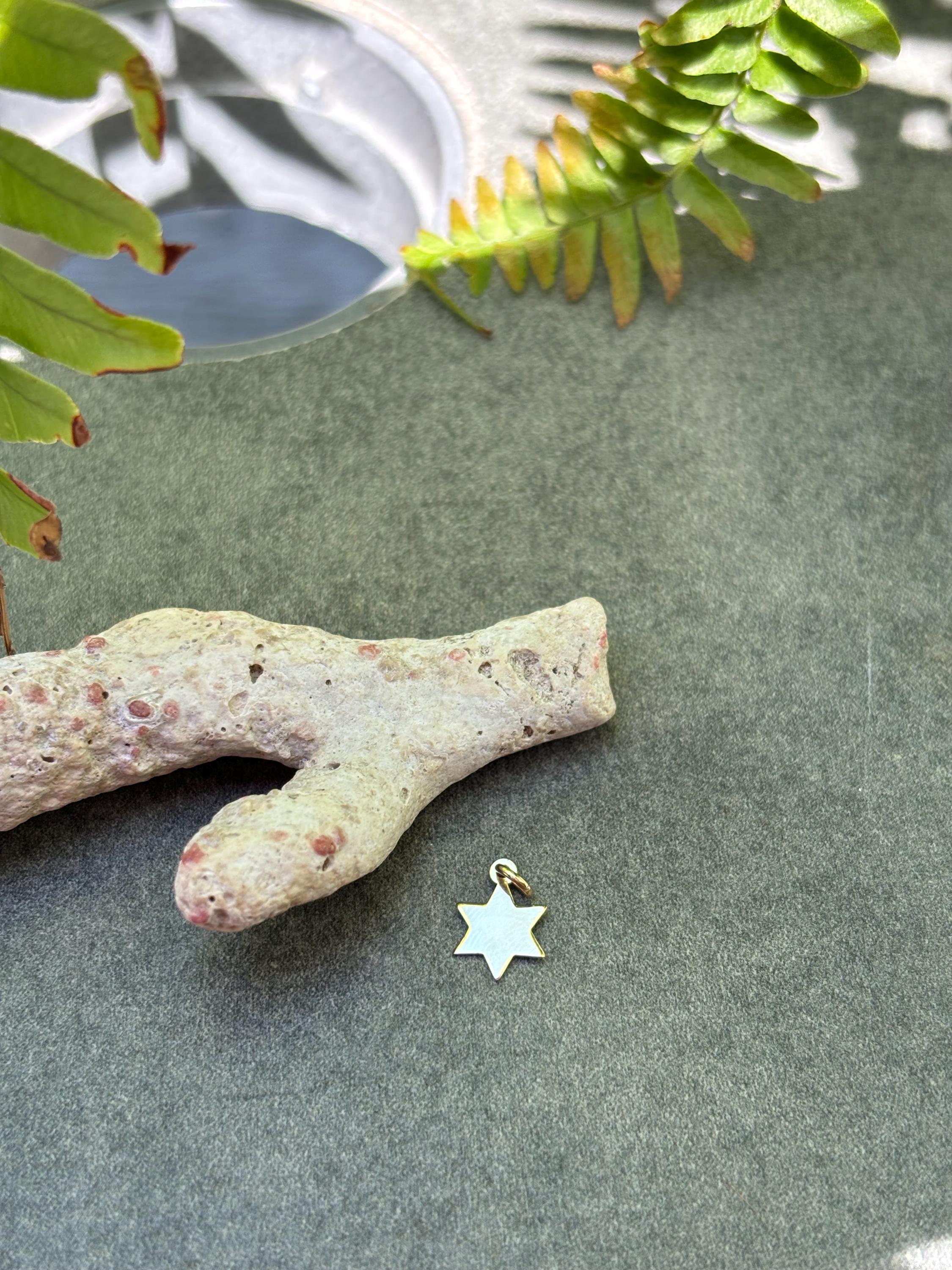 Gold Plated- Silver Mini 6 Point Star Charm