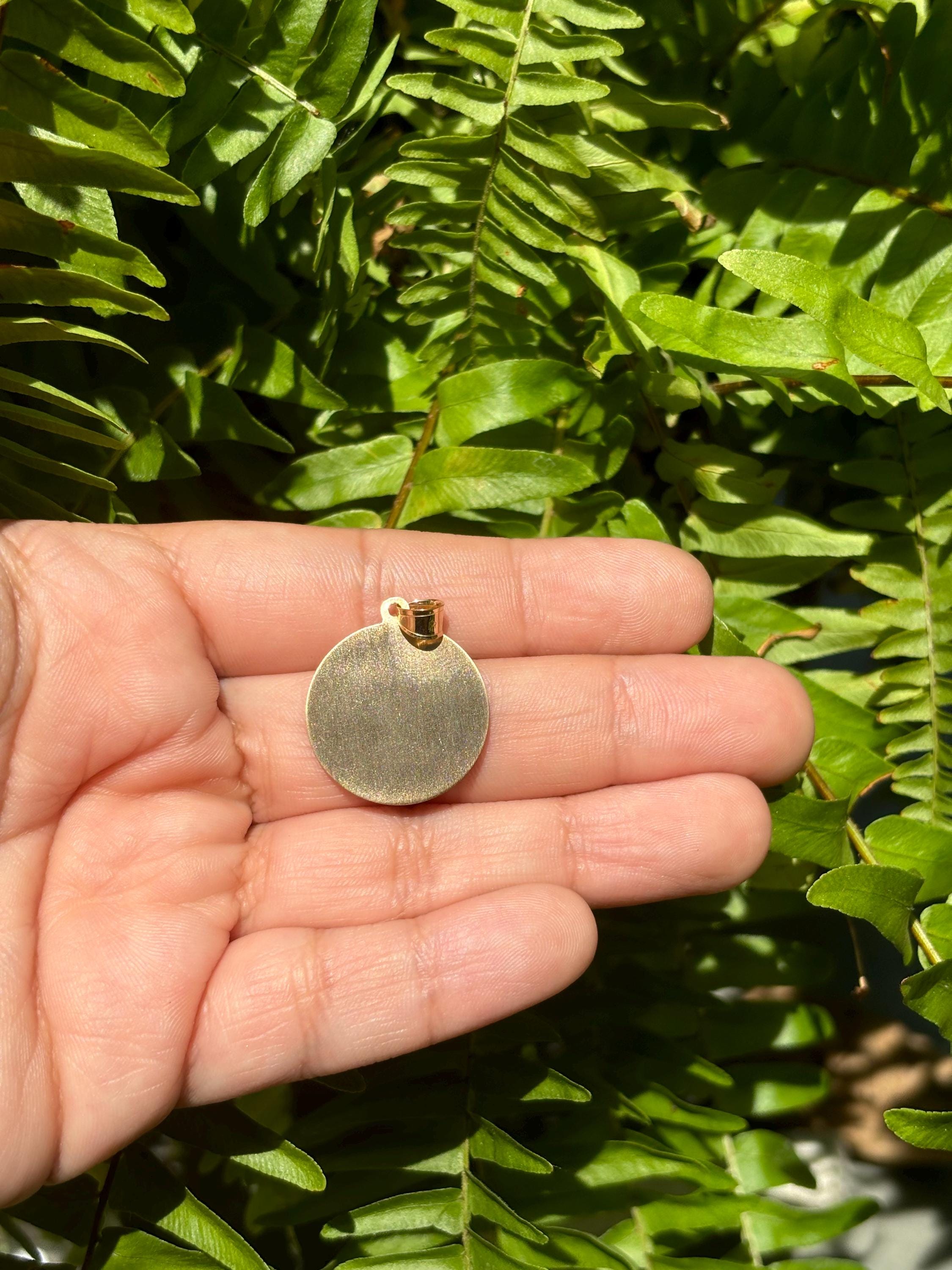 14k Gold Polished- Large Saint Anthony Medal Pendant