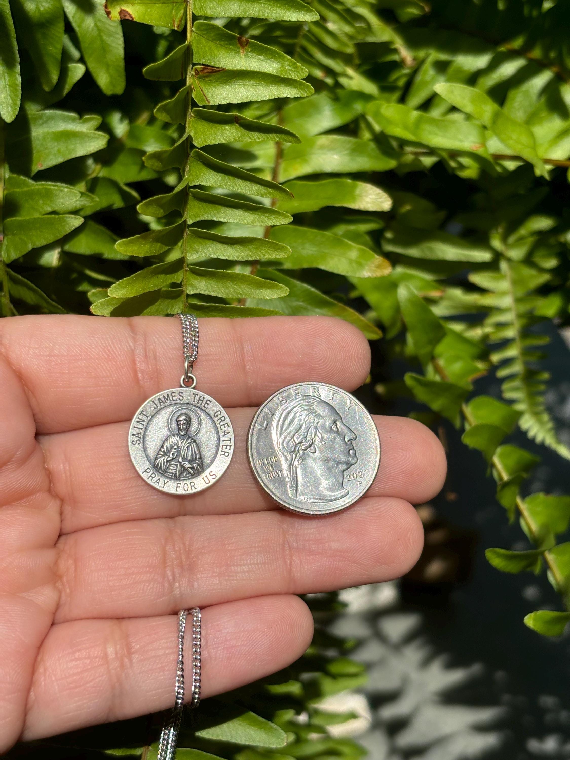 Sterling Silver St. James Medal- 18" Necklace