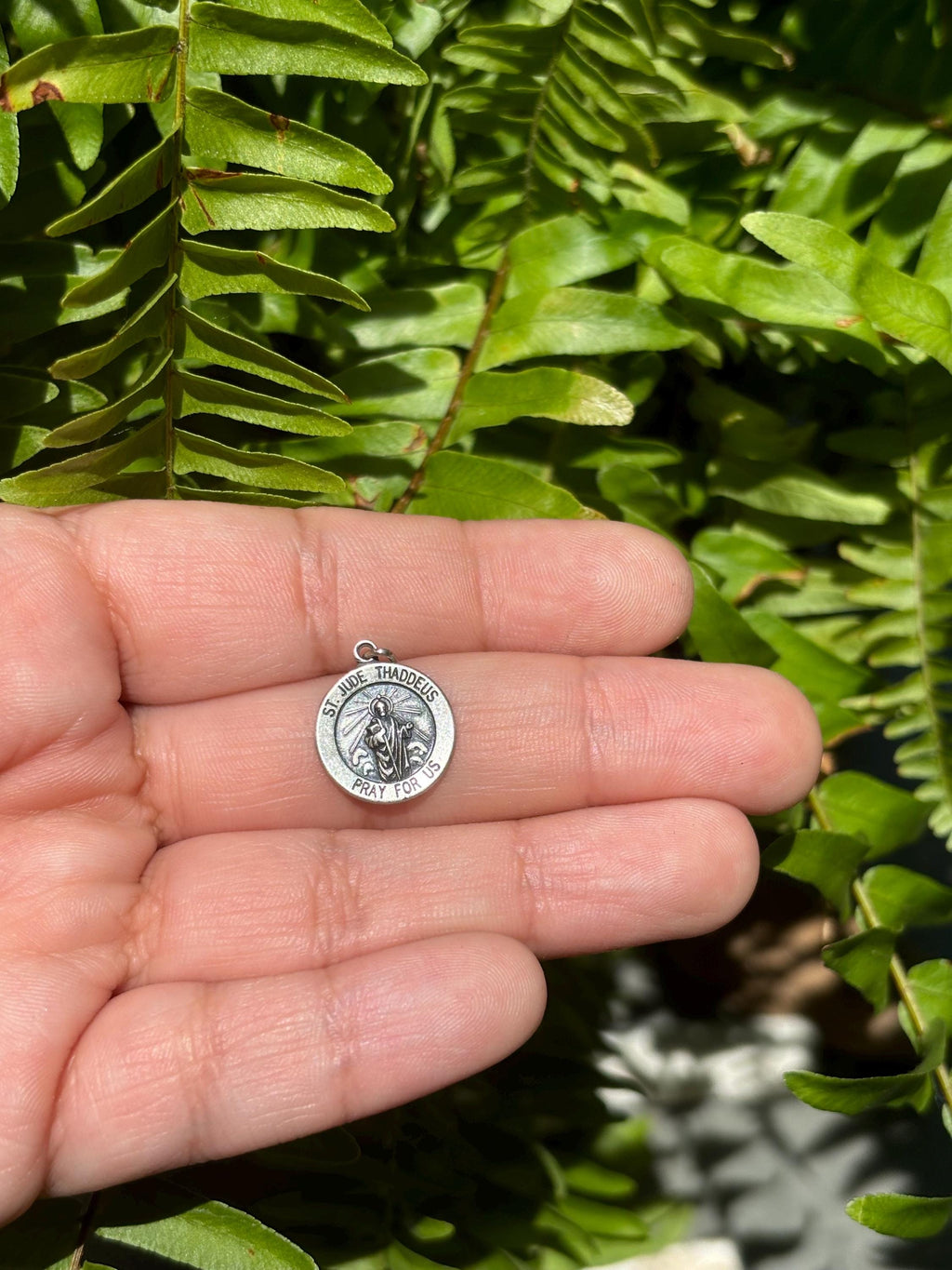 Sterling Silver Round St. Jude Thaddeus Medal